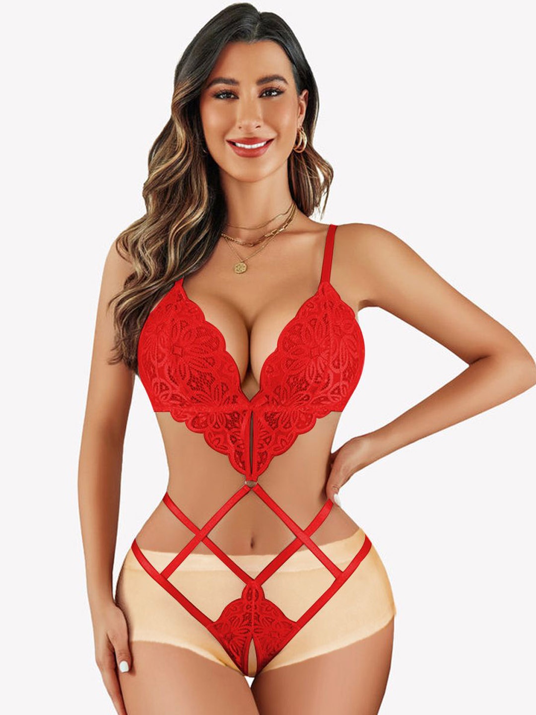 

Krelin Lace Baby Doll, Red