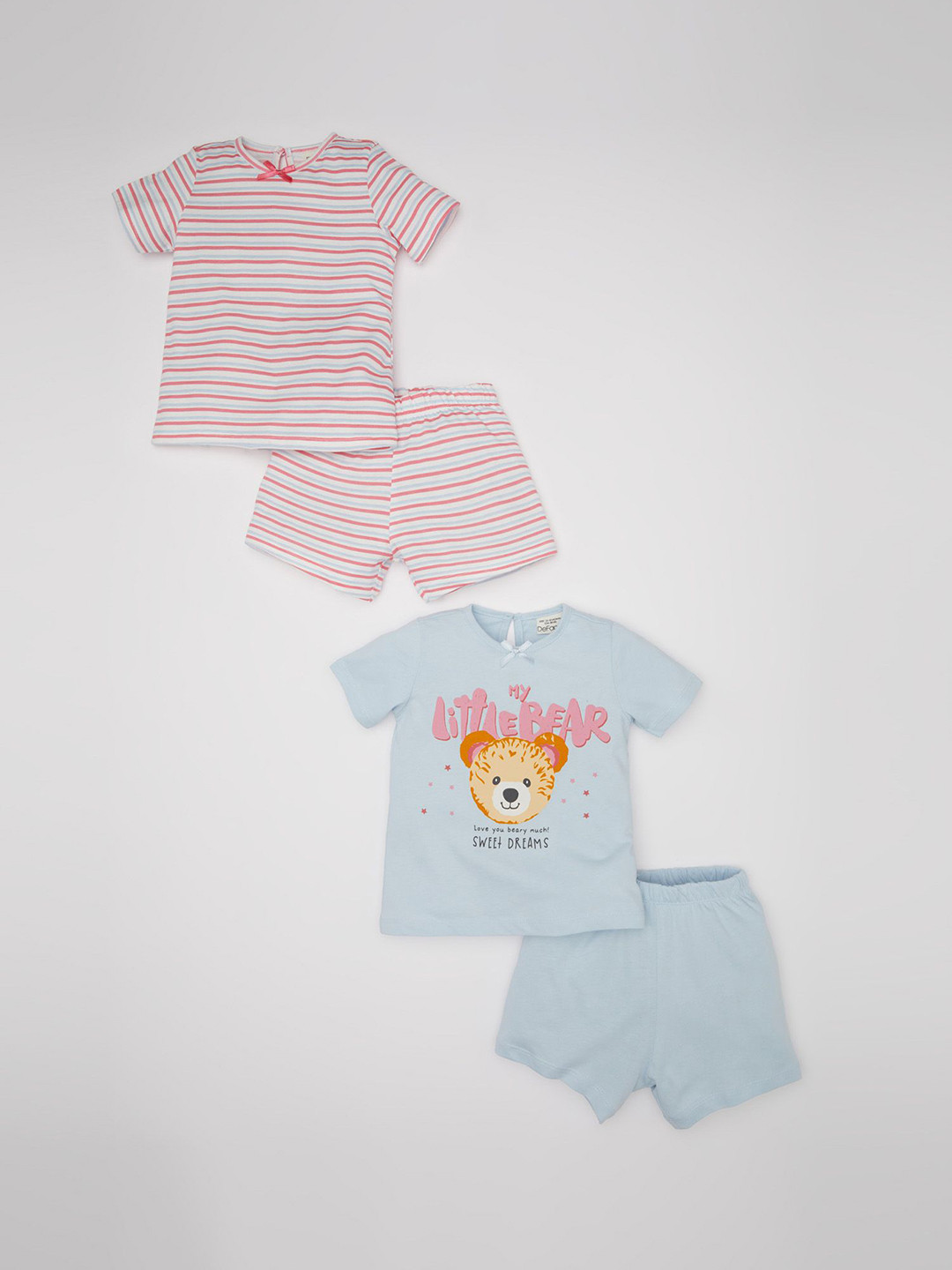 

DeFacto Pack Of 2 Girls Printed Cotton Night suit, Red
