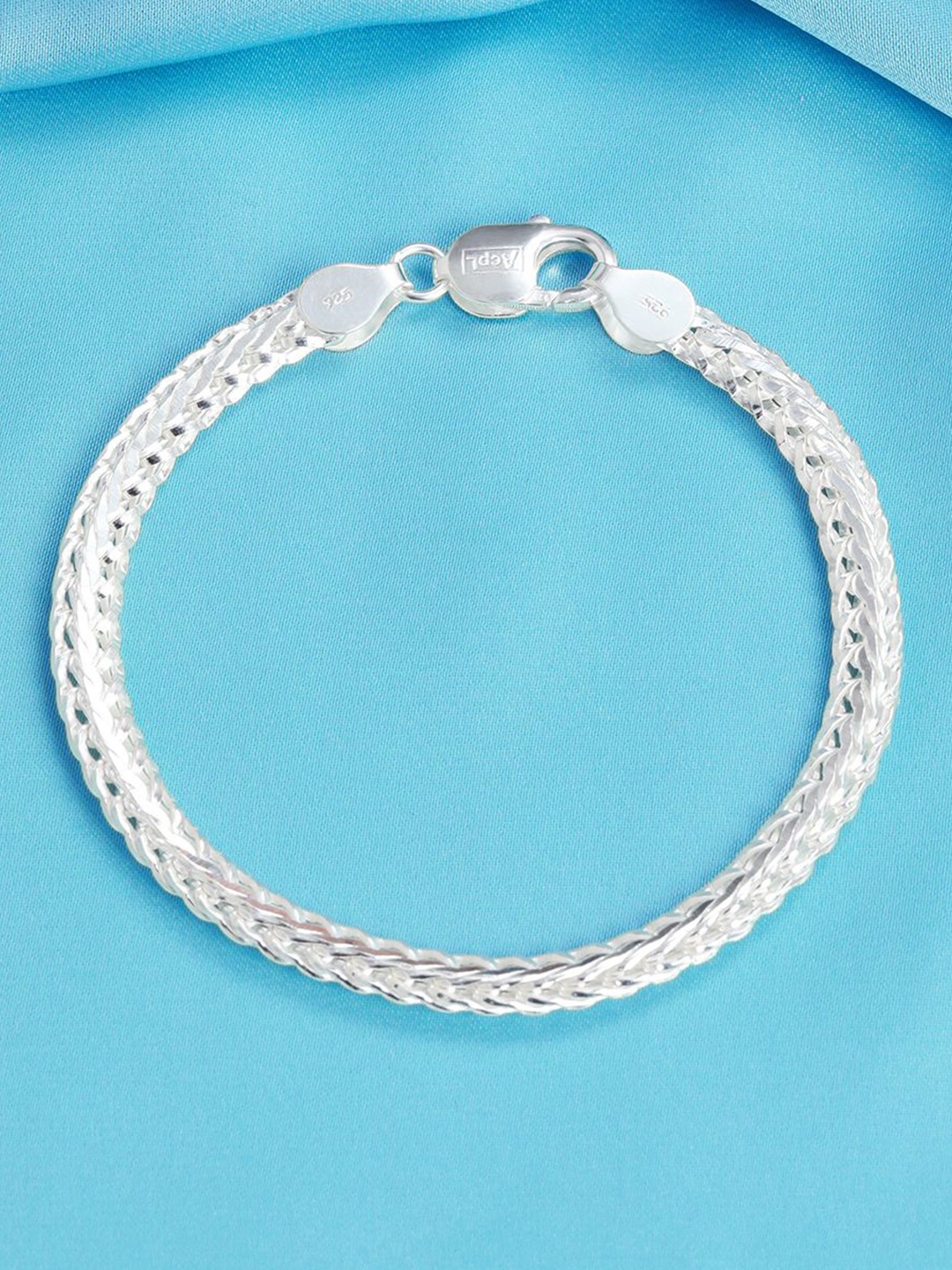 

Zavya Men 925 Sterling Silver Rhodium Plated Link Bracelet