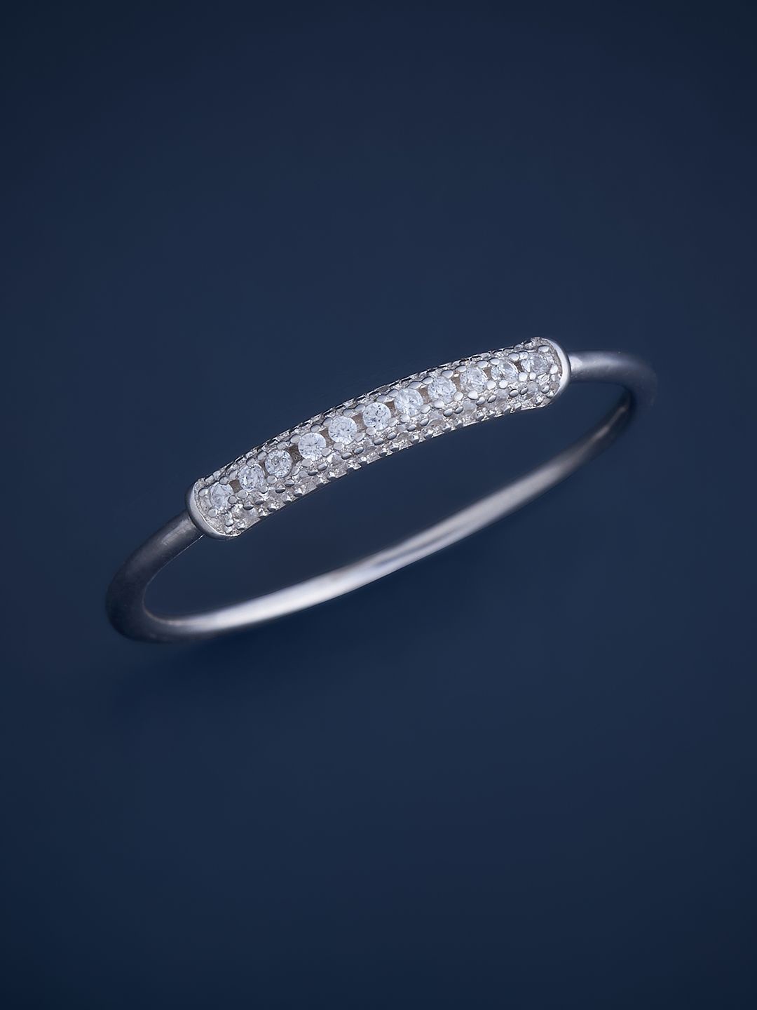 

Kushal's Fashion Jewellery Sterling Silver Cubic Zirconia Rhodium-Plated Finger Ring