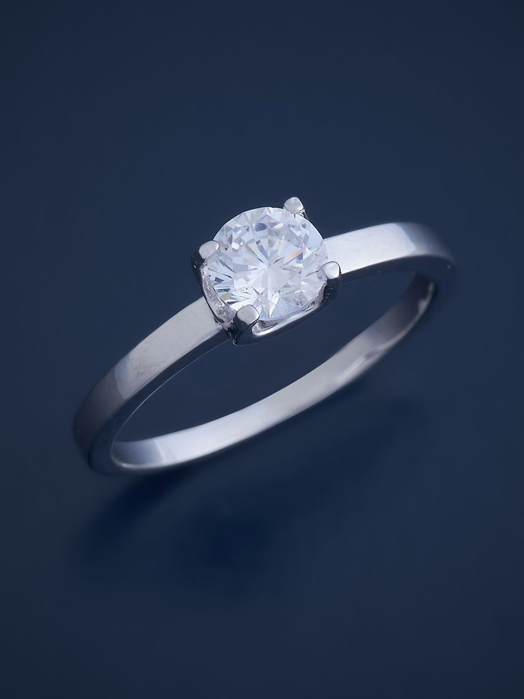 

Kushal's Fashion Jewellery Sterling Silver Cubic Zirconia Rhodium-Plated Finger Ring