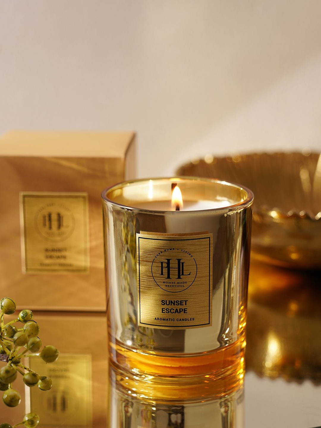 

Pure Home and Living Gold-Toned Sunset Escape Scented Jar Candle