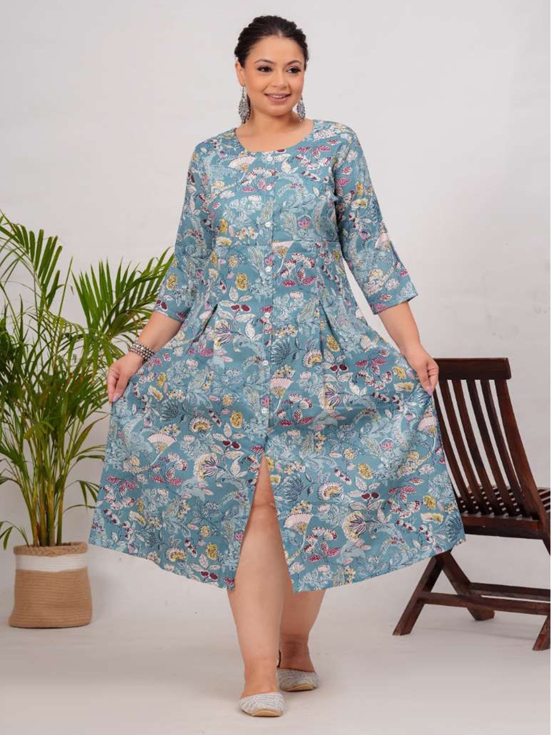 

HEARTLOOM Printed Ethnic Dresses, Blue