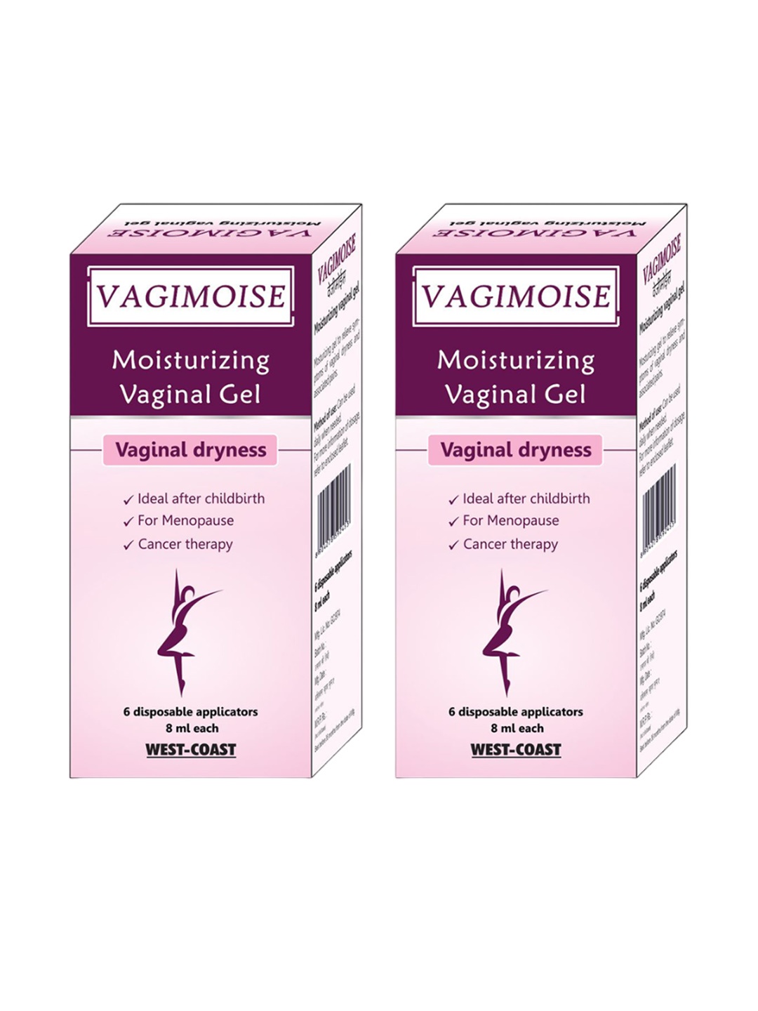 

WestCoast Set Of 2 Vagimoise Moisturizing Vaginal Gel Applicator-6Pcs Each, White