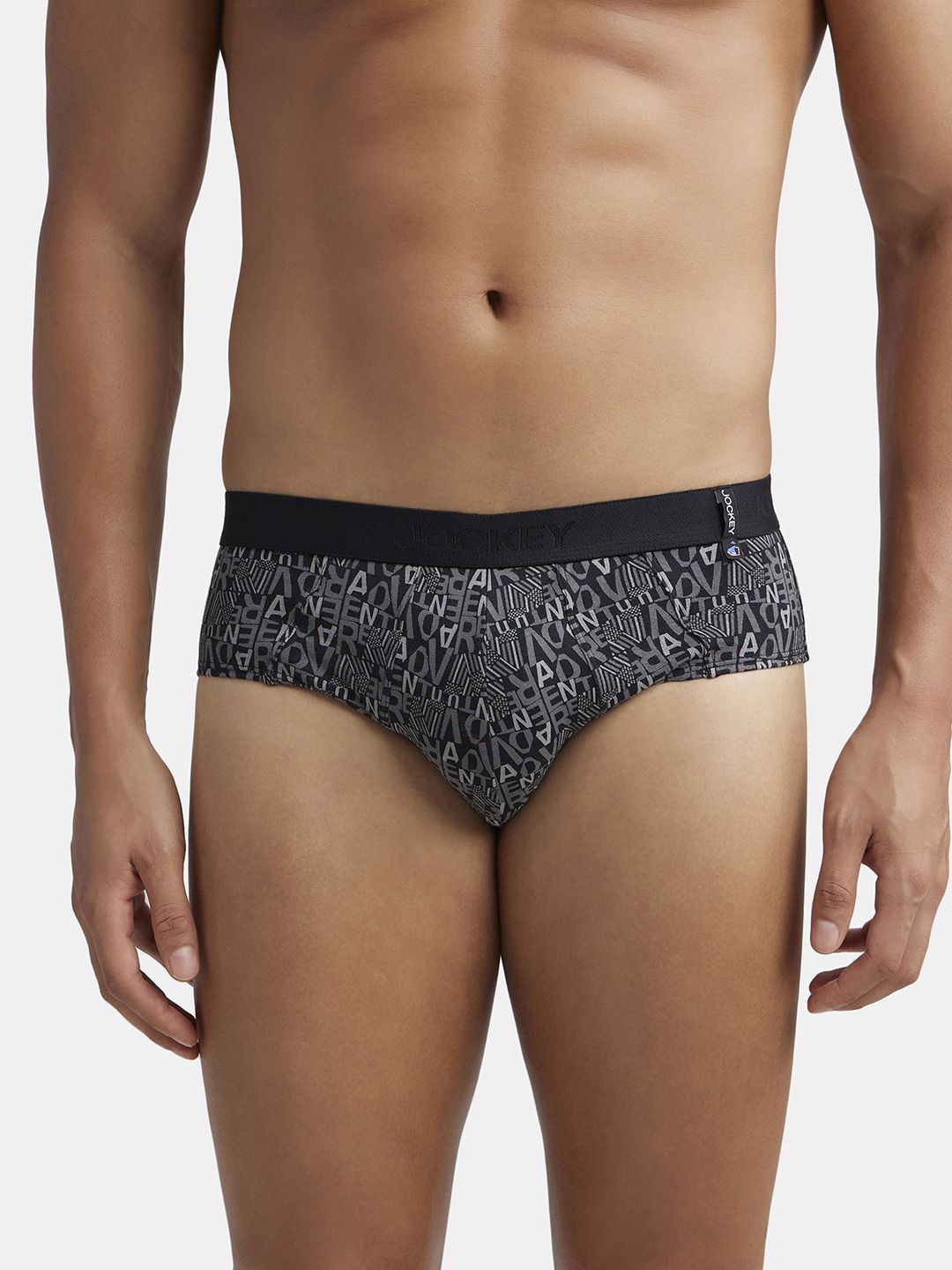 

Jockey Super Combed Cotton Printed Brief with Ultrasoft Waistband-US52, Black