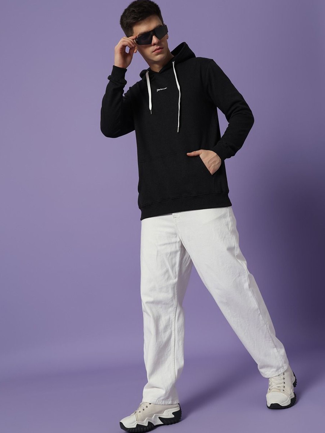 

PockMAN Men Solid Hooded Sweatshirt, Charcoal