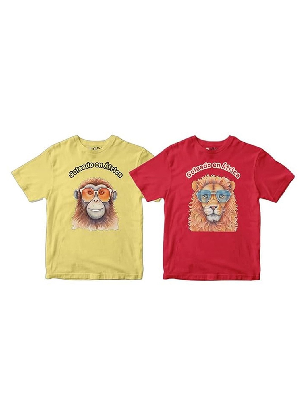 

allorio kids Boys Pack Of 2 Graphic Printed Round Neck Cotton T-shirts, Multi