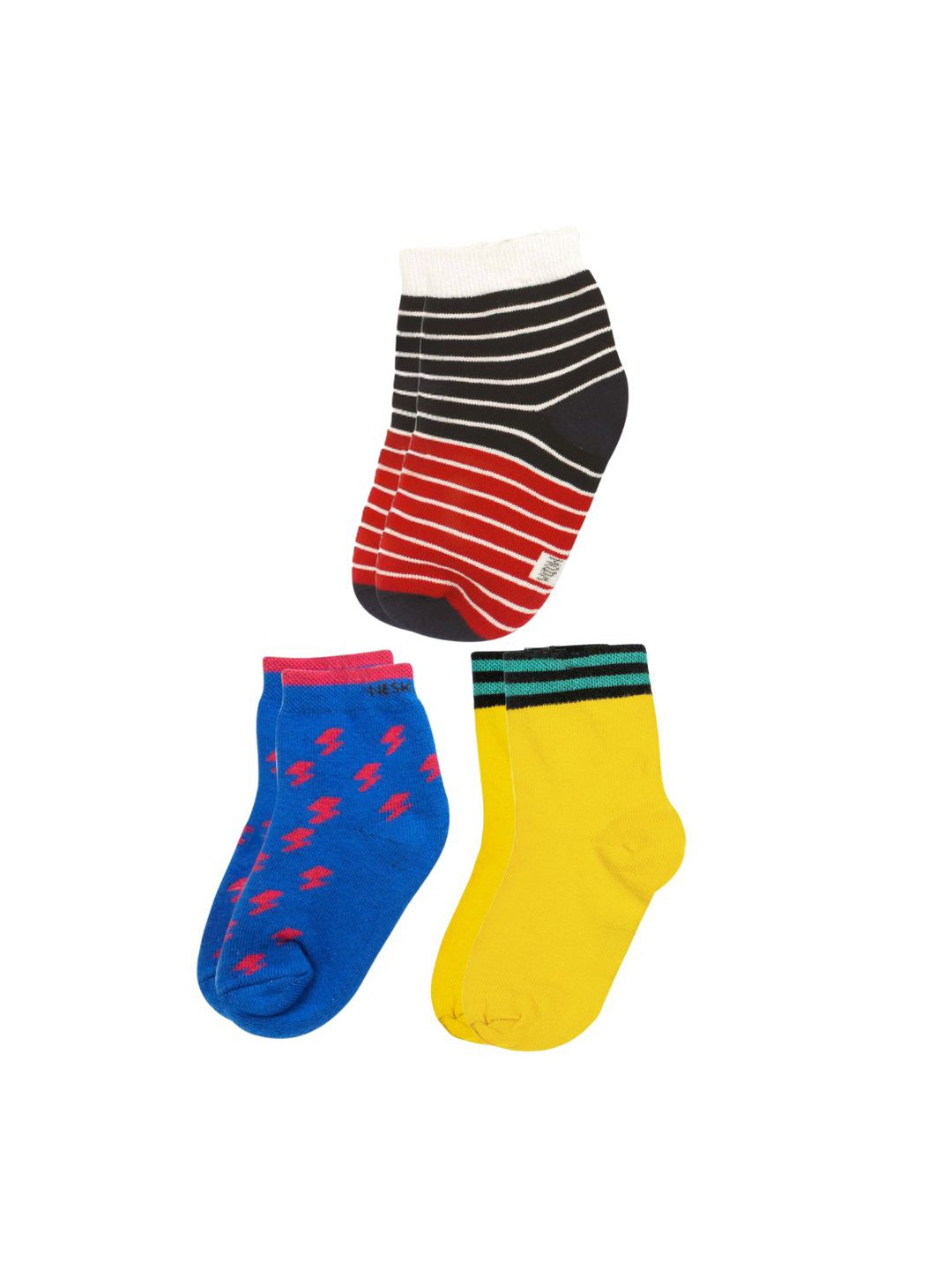

BAESD Infants Pack Of 3 Patterned Ankle Length Socks, Yellow