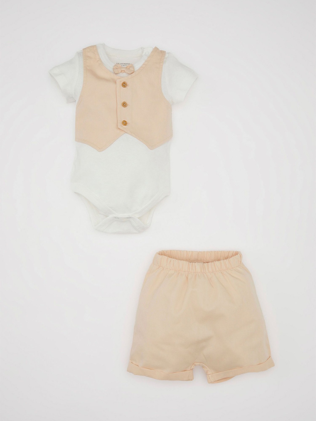 

DeFacto Boys Pure Cotton Leotard & Shorts, White