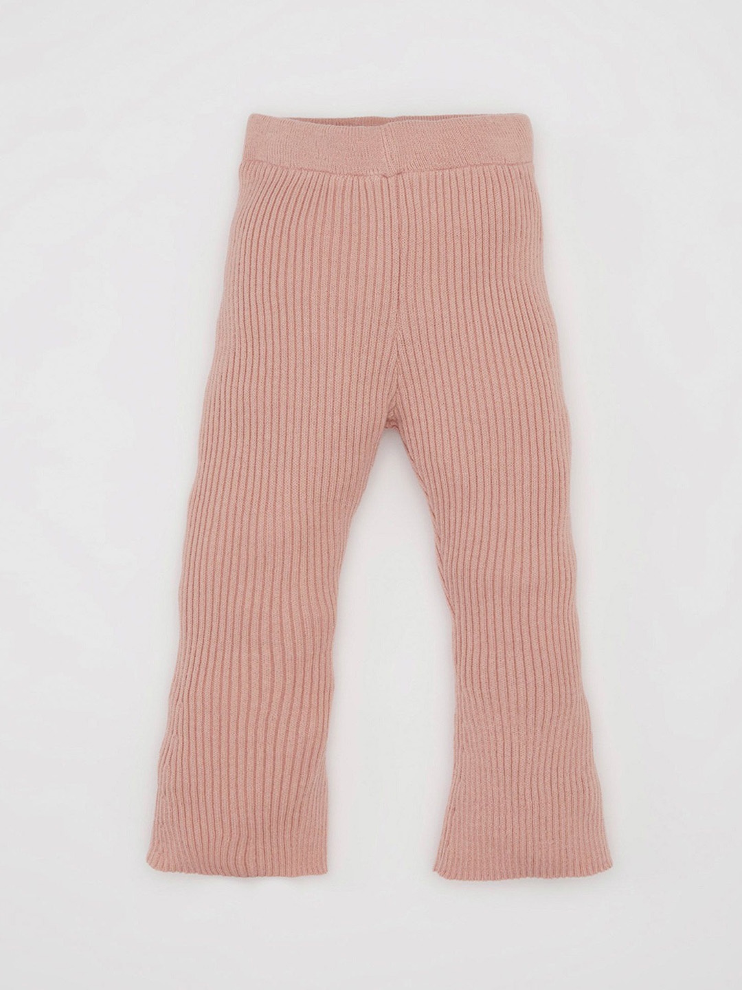 

DeFacto Girls Self Design Easy Wash Mid-Rise Trousers, Peach