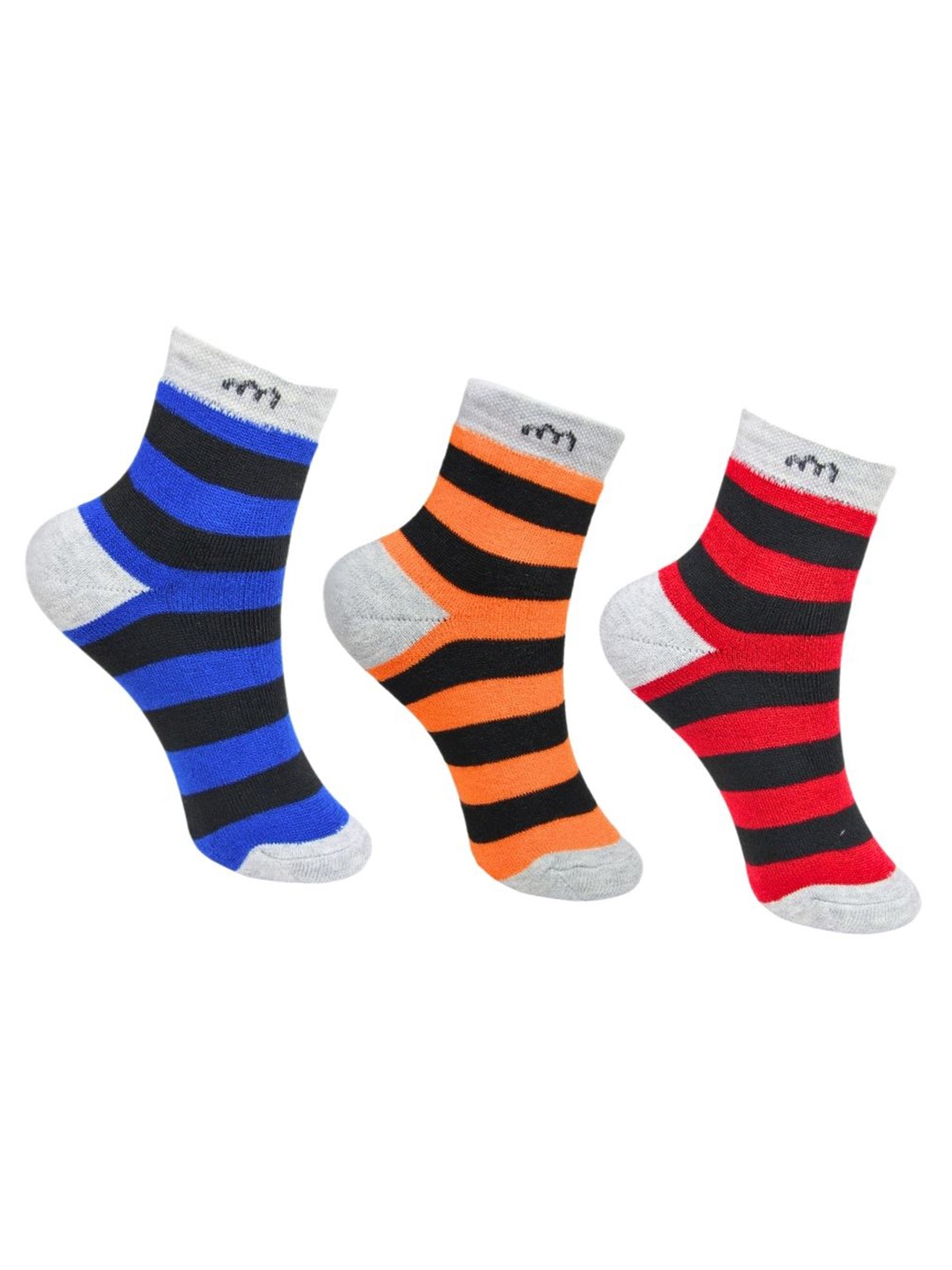 

BAESD Kids Pack Of 3 Patterned Ankle-Length Socks, Red