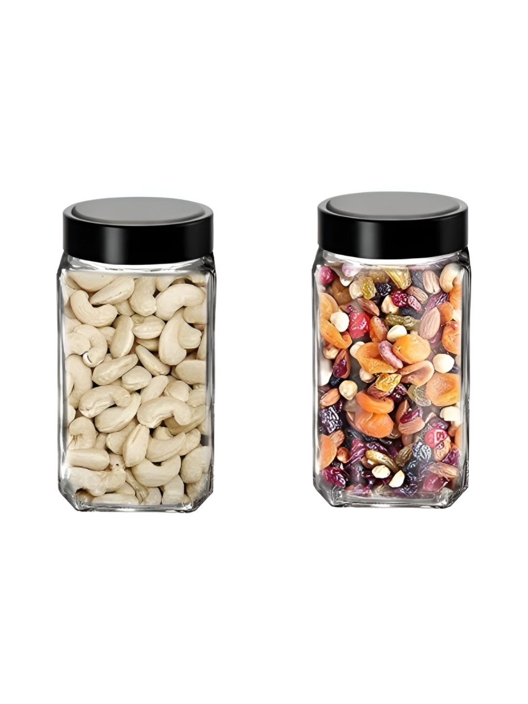 

CROCO JAR Piramal Transparent & Black 2 Pieces Glass Containers - 1000 ml