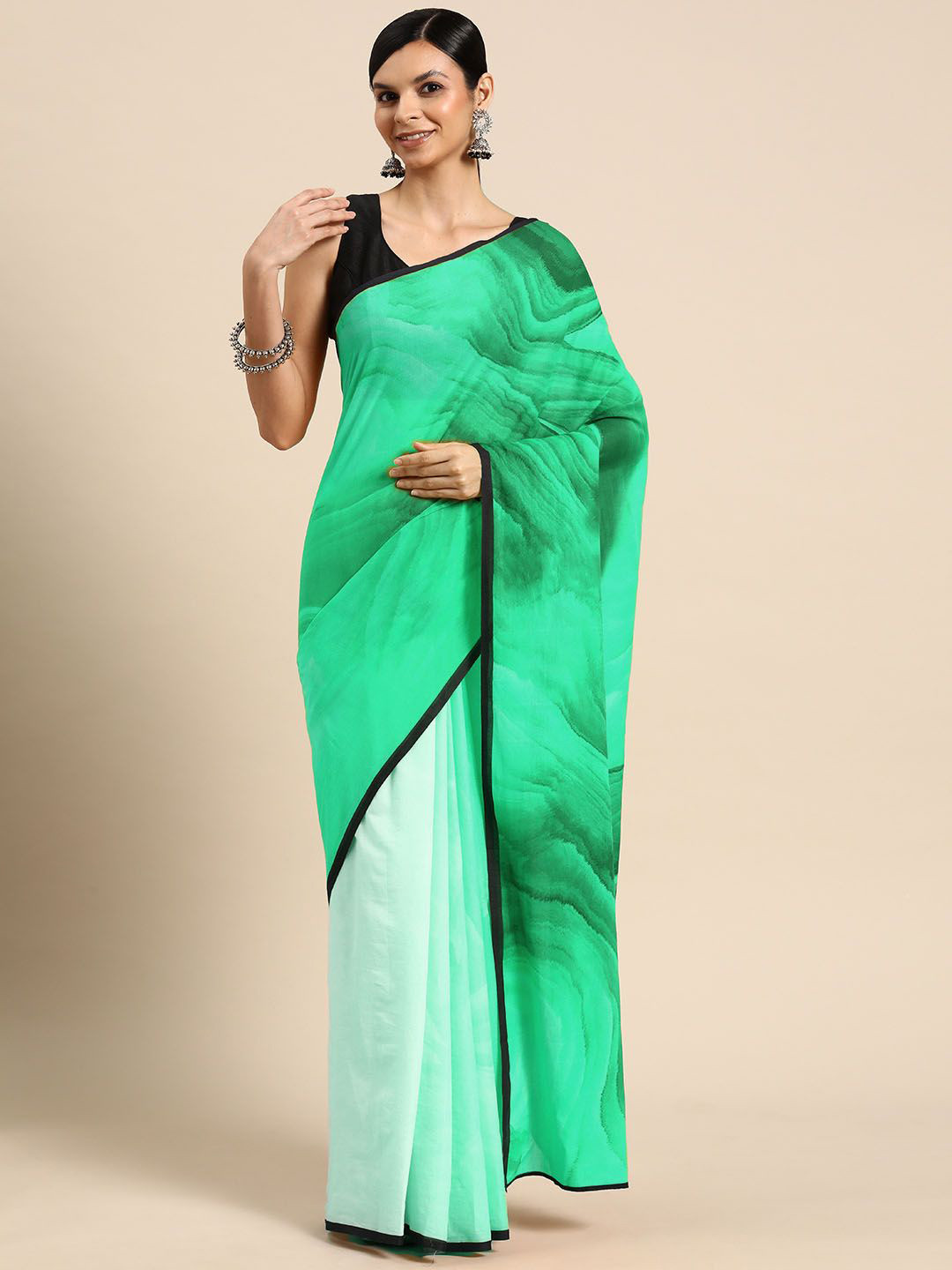

BUTA BUTI Pure Cotton Saree, Green