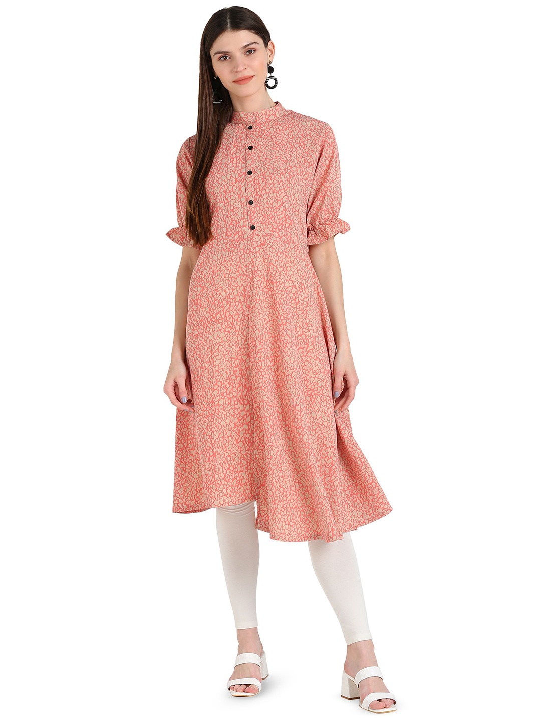 

Murcia Printed A-Line Kurta, Pink