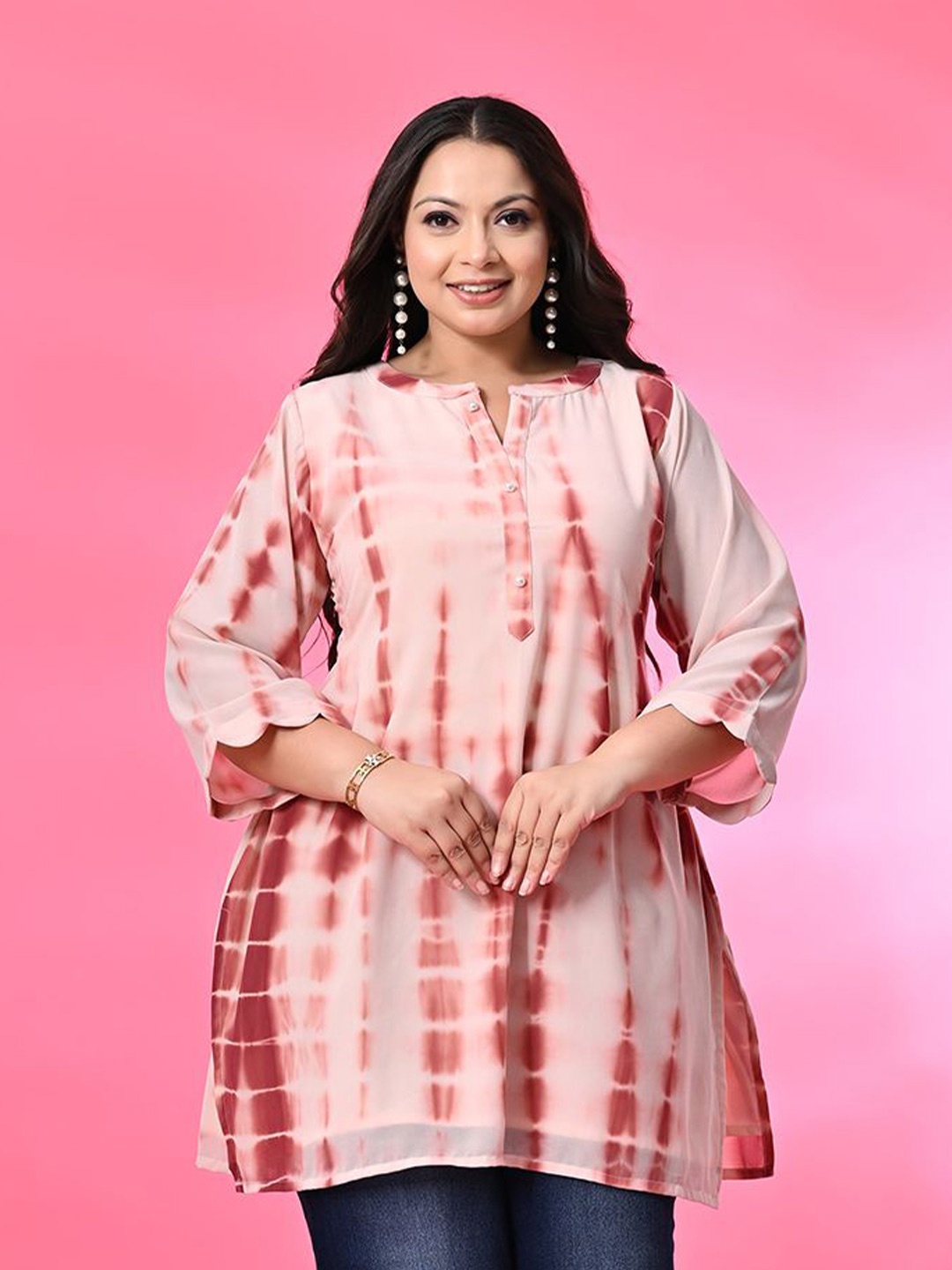 

PrettyPlus by Desinoor.com Printed Kurti, Peach