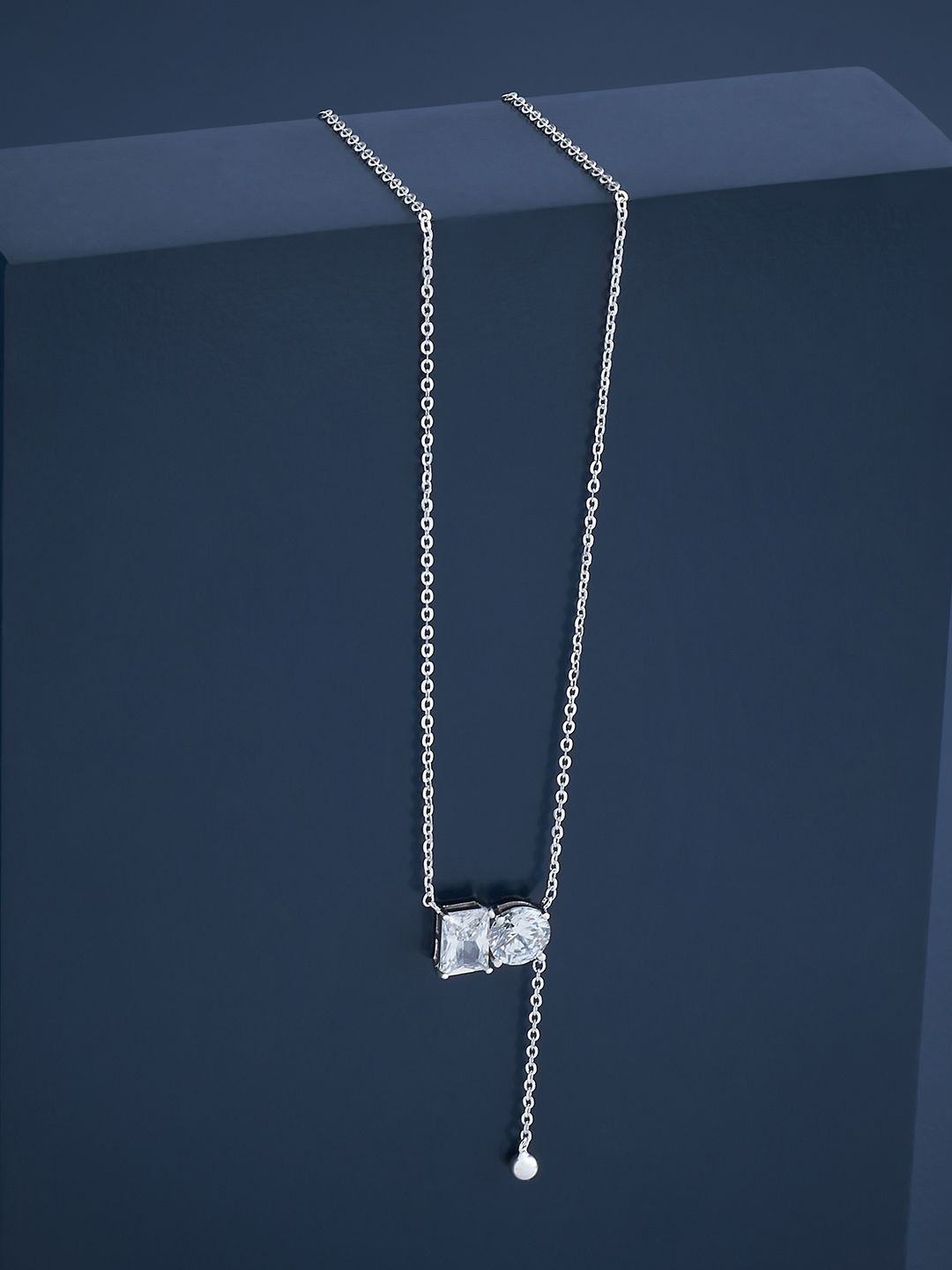 

Kushal's Fashion Jewellery Sterling Silver Cubic Zirconia Rhodium-Plated Chain