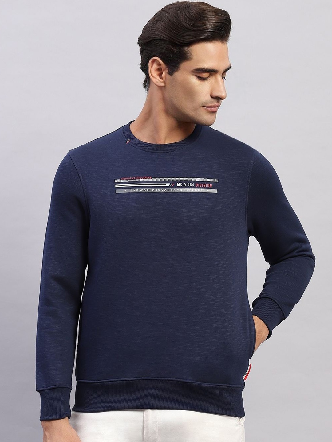 

Monte Carlo Men Typography Printed Sweatshirt, Navy blue