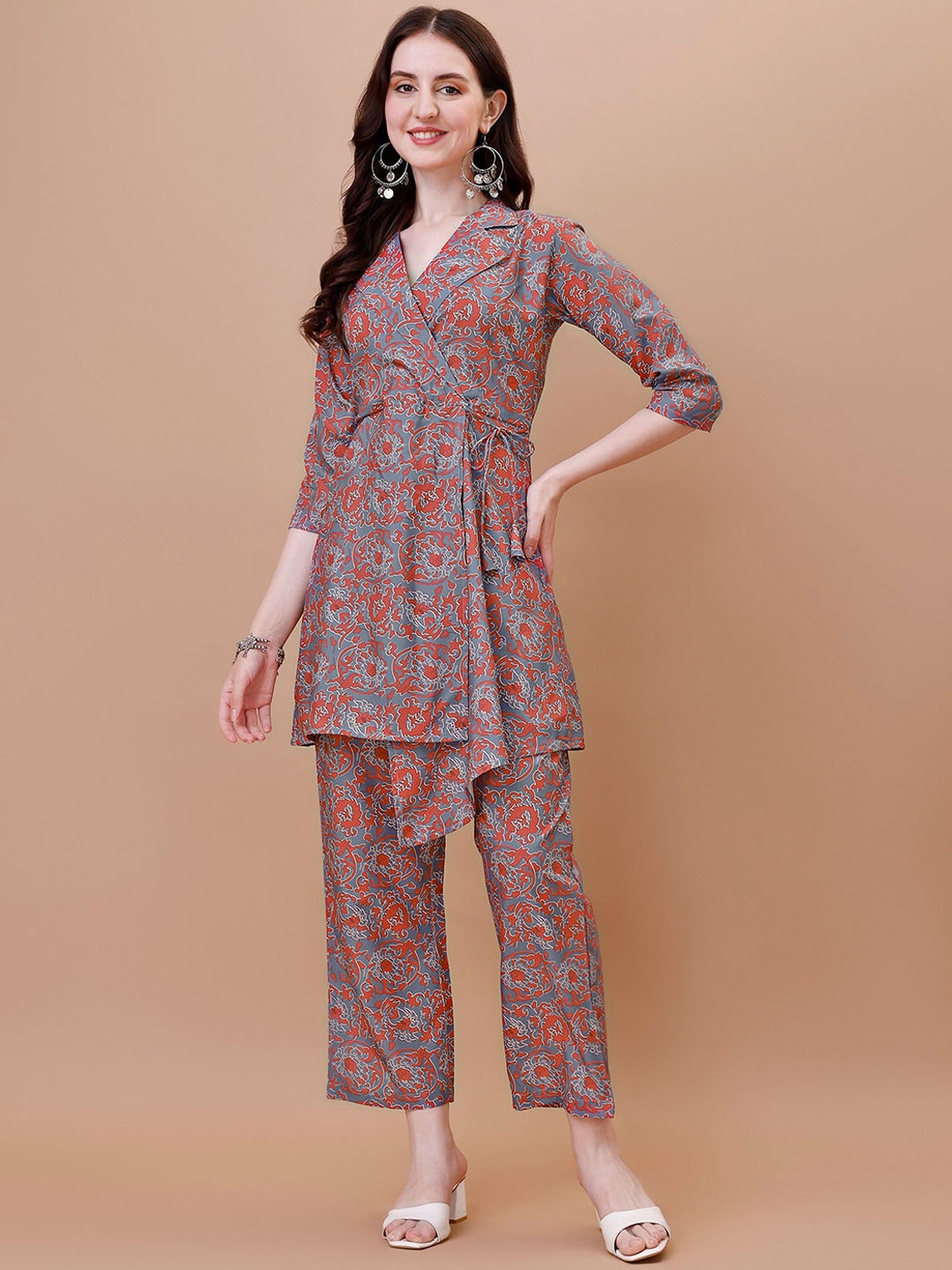 

KALINI Printed Tunic With Trouser Co-Ords, Red