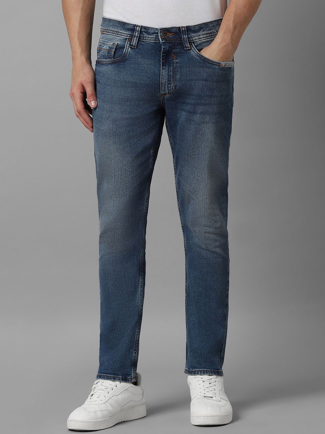

Louis Philippe Jeans Men Slim Fit Heavy Fade Jeans, Blue
