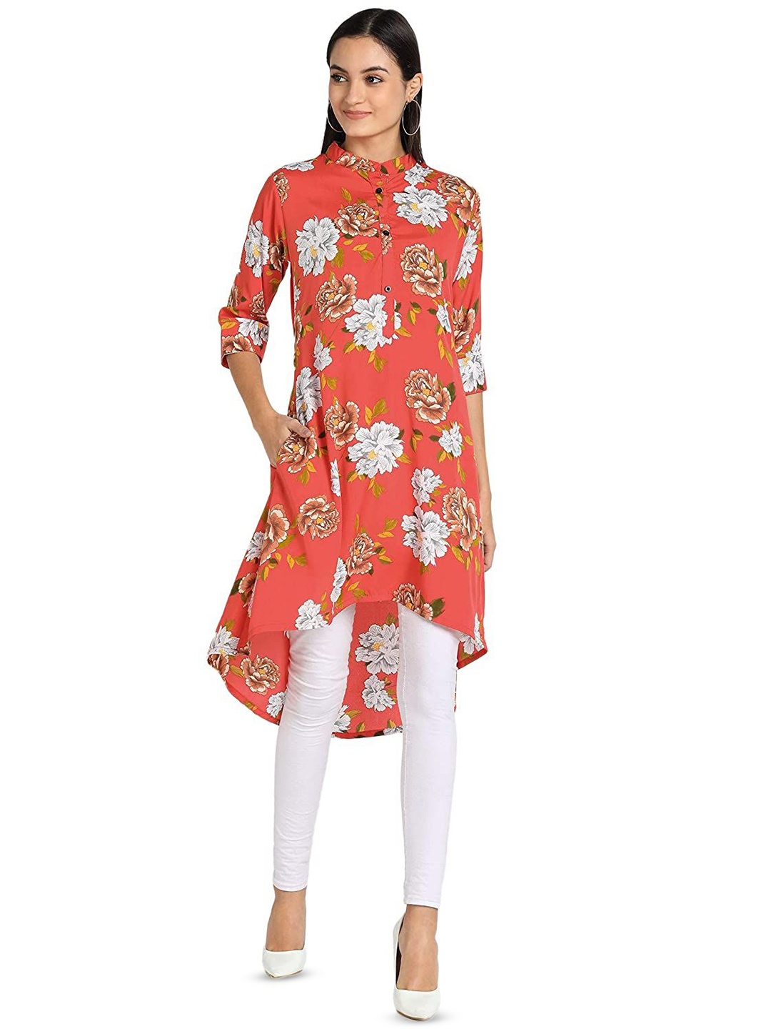 

Murcia Floral Printed Kurta, Orange