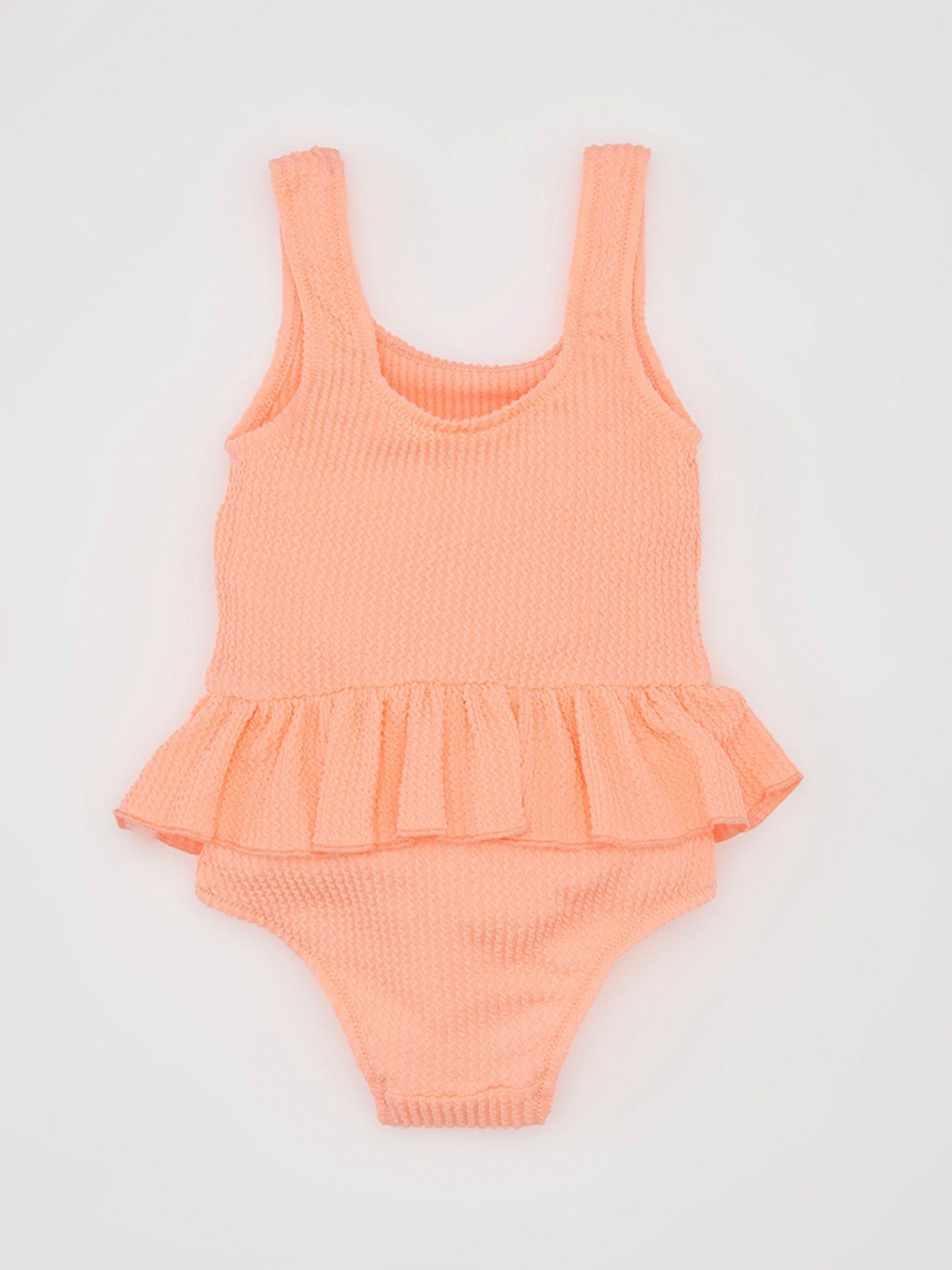 

DeFacto Girls Round Neck Swim Set, Orange