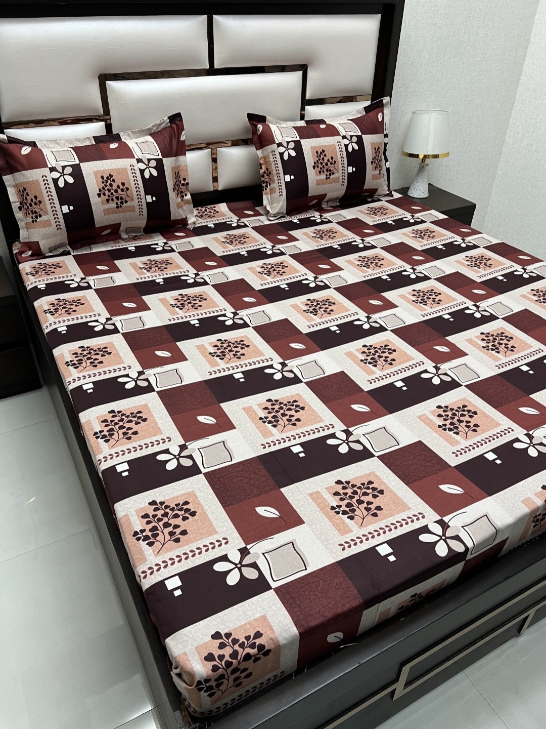 

Pure Decor Passion Fur Brown Printed 230 TC Cotton Queen Bedsheet with 2 Pillow Covers