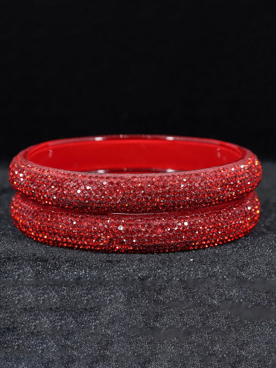 

ZULKA Set Of 2 Zircon Gemstone Bangle, Red