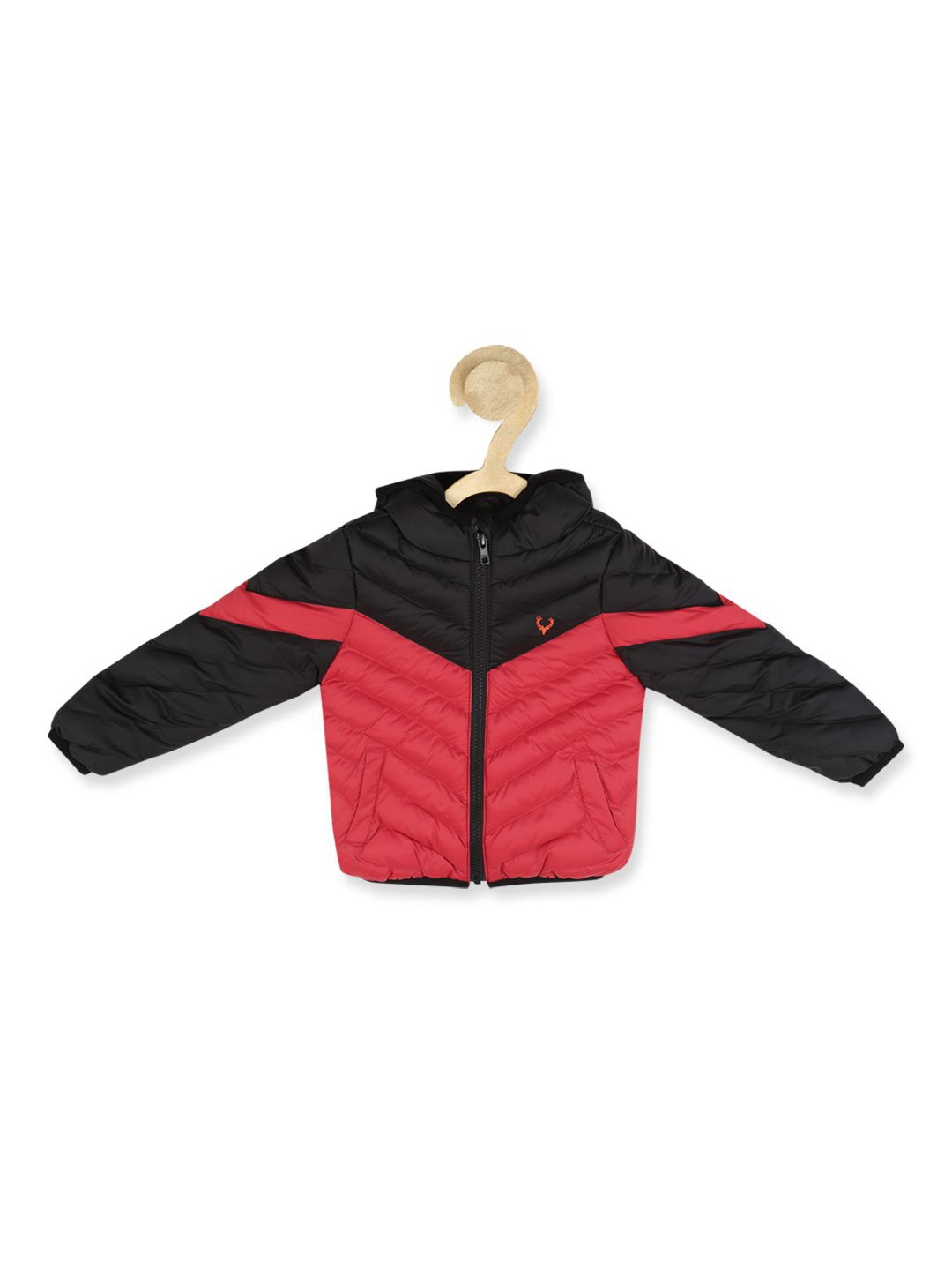

Allen Solly Junior Boys Hooded Colourblocked Puffer Jacket, Black