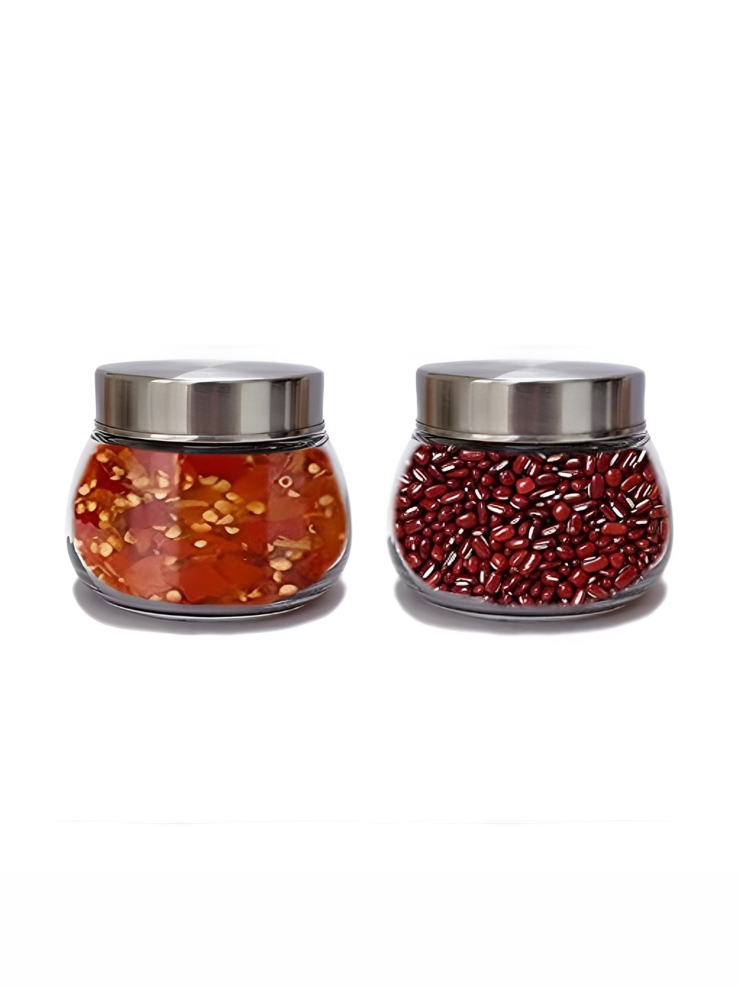 

CROCO JAR Piramal 2 Pieces Transparent Glass Containers with Steel Lid - 300 ml