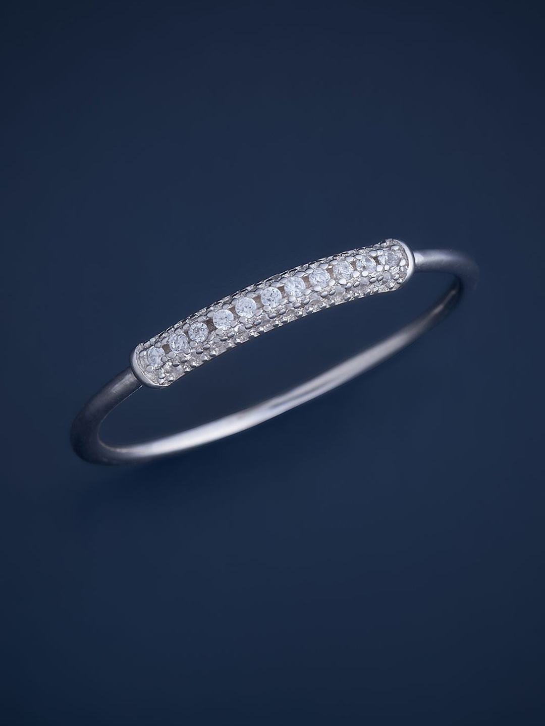 

Kushal's Fashion Jewellery Sterling Silver Rhodium-Plated Cubic Zirconia Finger Ring