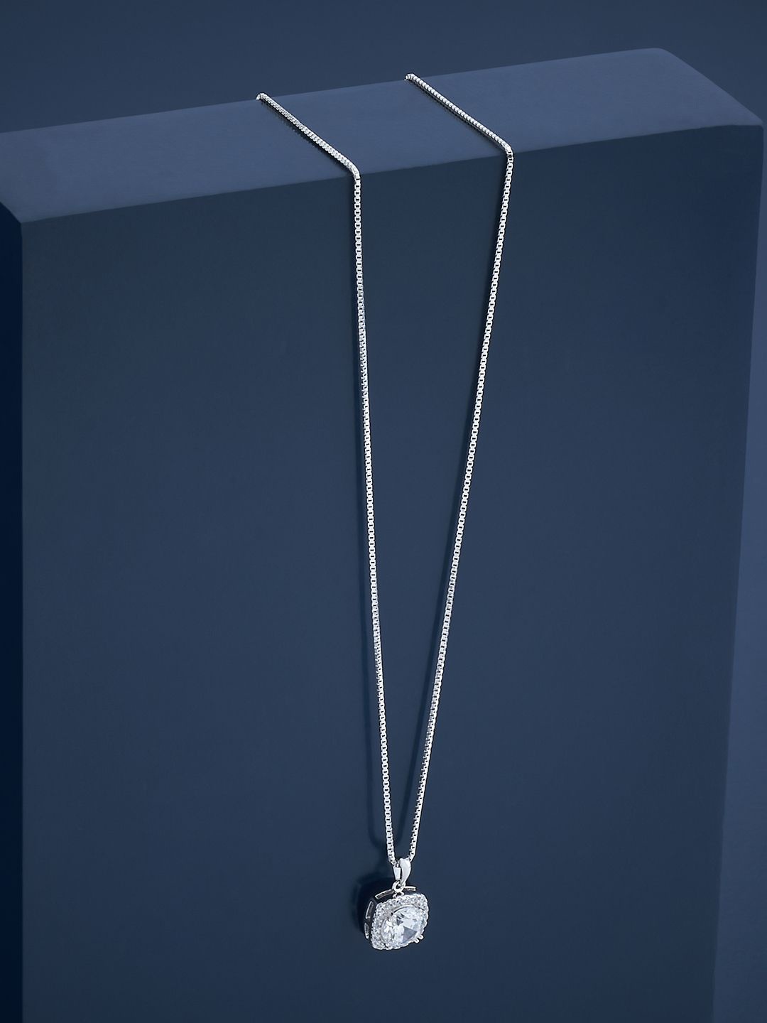 

Kushal's Fashion Jewellery 92.5 Pure Silver Gold-Plated Cubic Zirconia Chain
