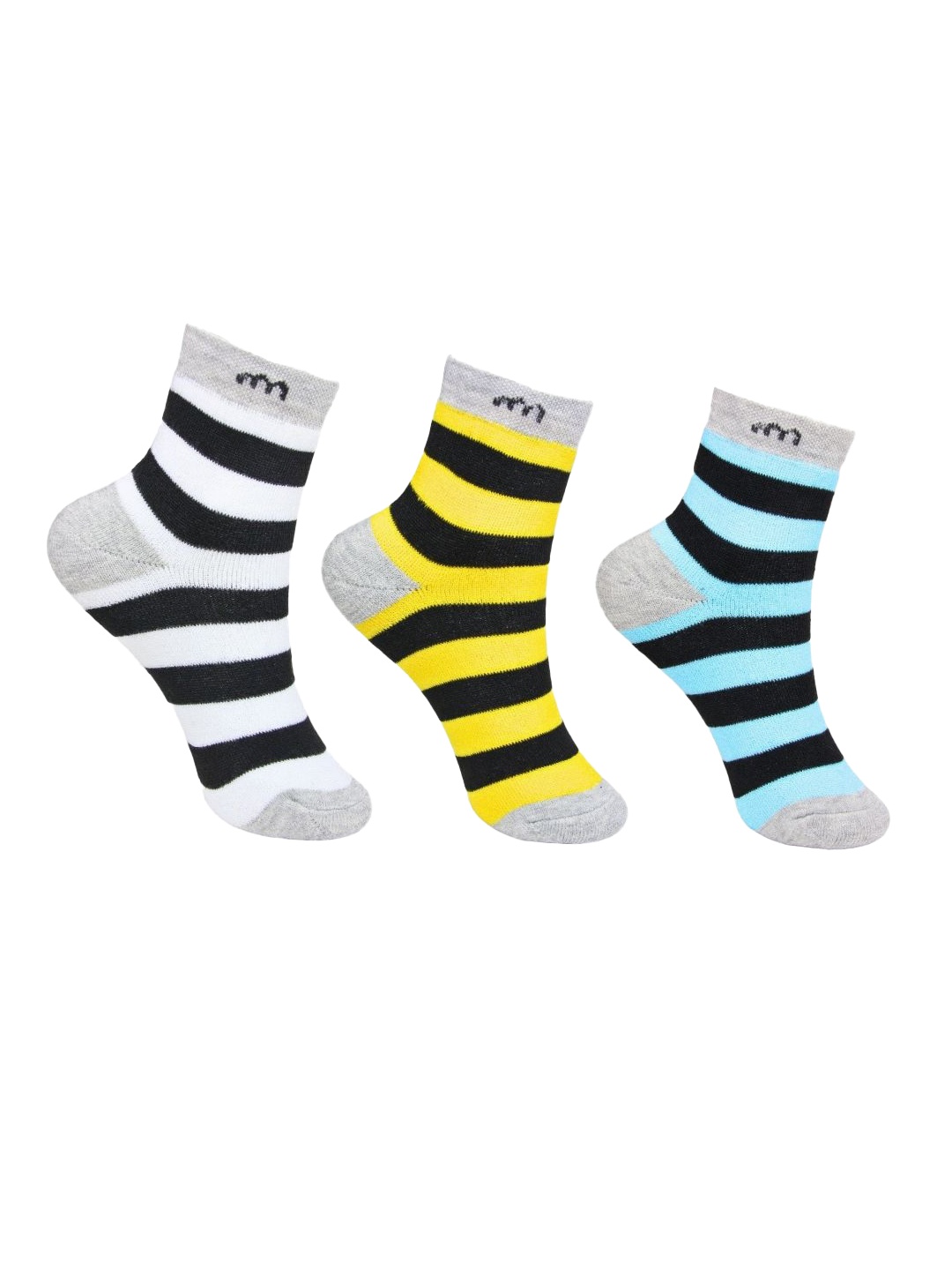 

BAESD Kids Pack Of 3 Patterned Ankle-Length Socks, White