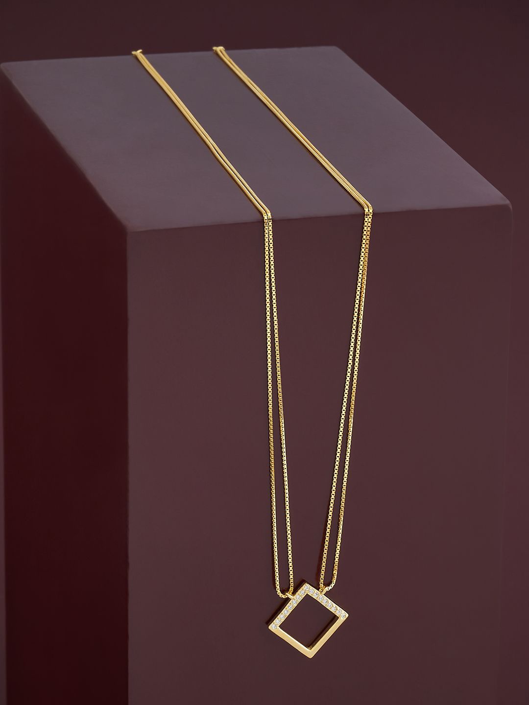

Kushal's Fashion Jewellery Sterling Silver Gold-Plated Cubic Zirconia Chain