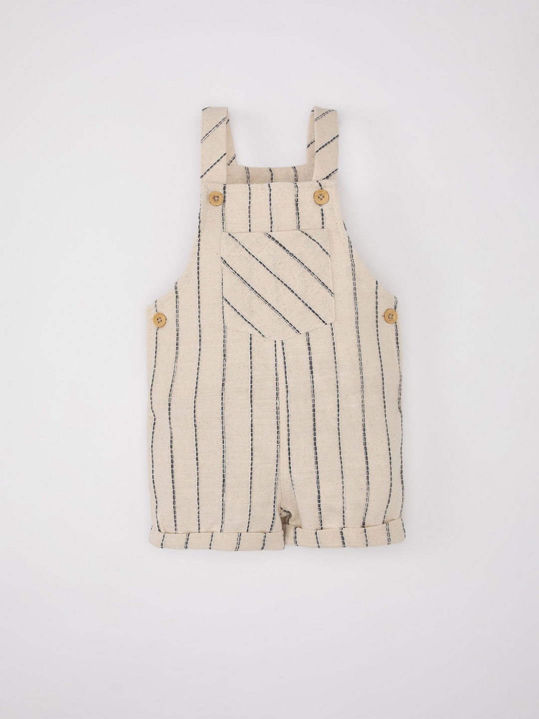 

DeFacto Boys Striped Cotton Romper, Beige