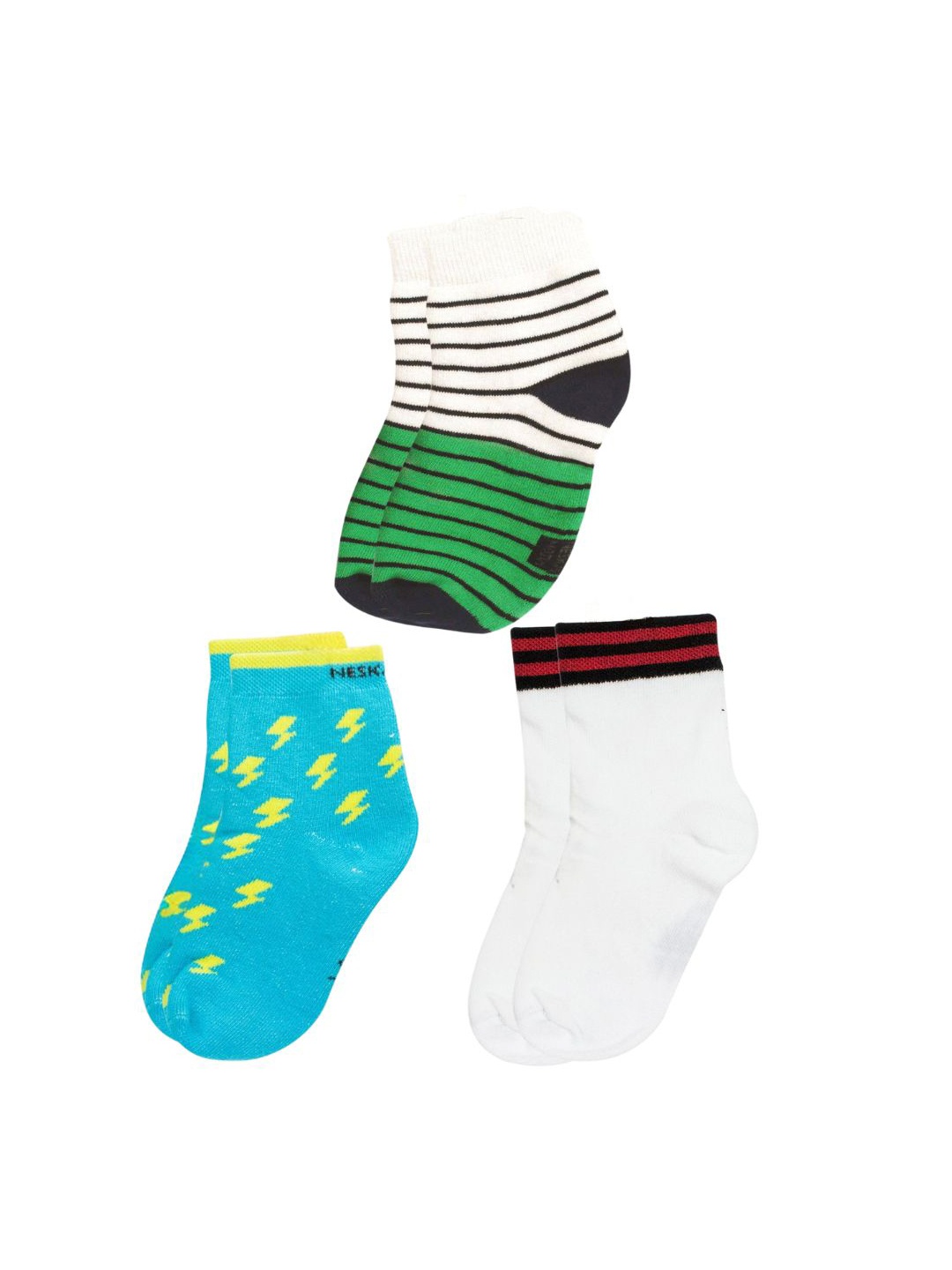 

BAESD Infants Pack Of 3 Patterned Ankle-Length Socks, White