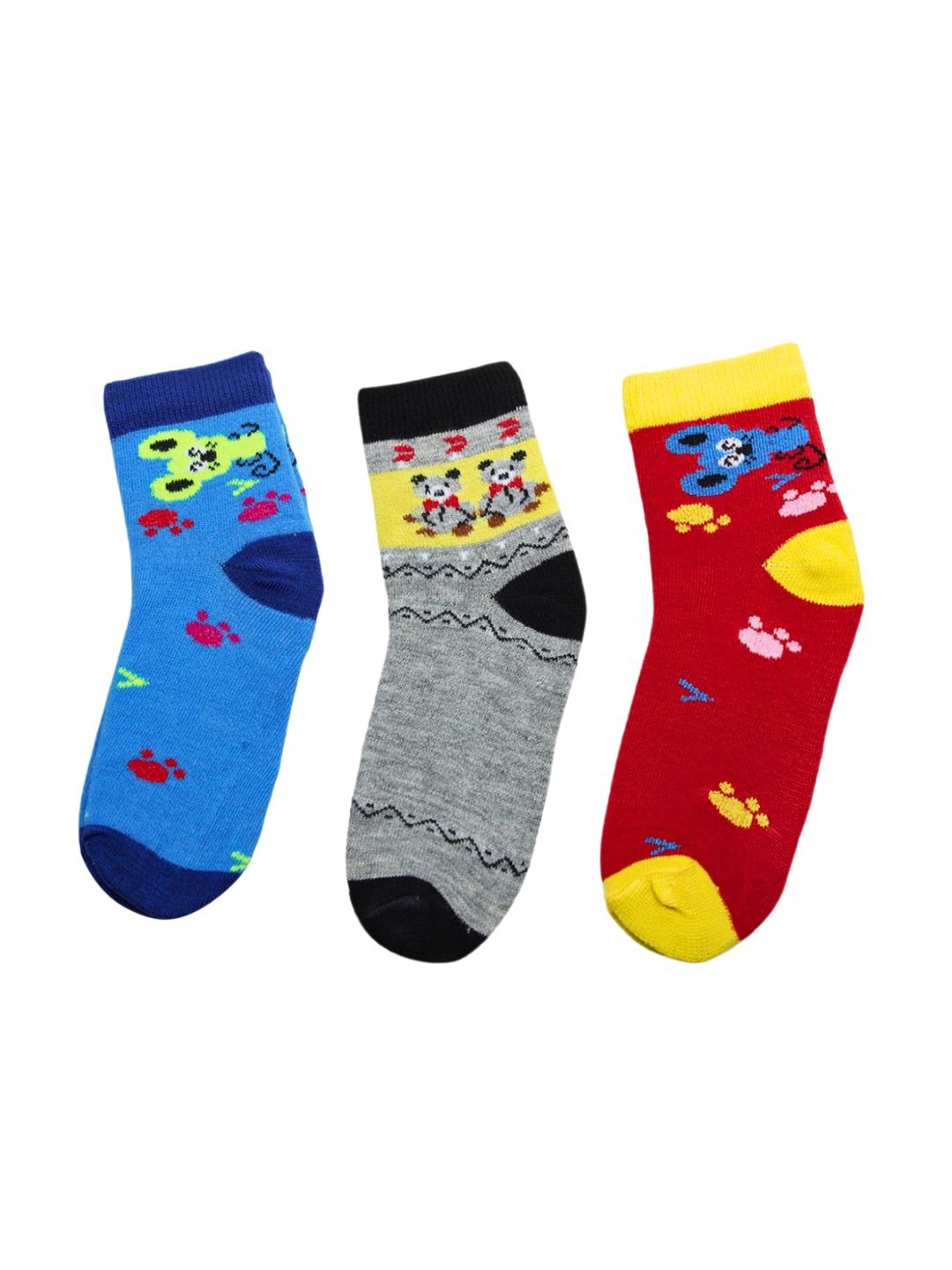 

BAESD Kids Pack Of 3 Patterned Ankle-Length Socks, Red