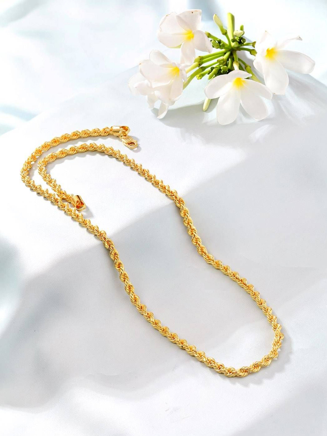 

Zavya Men 925 Sterling Silver Gold-Plated Twisted Chain