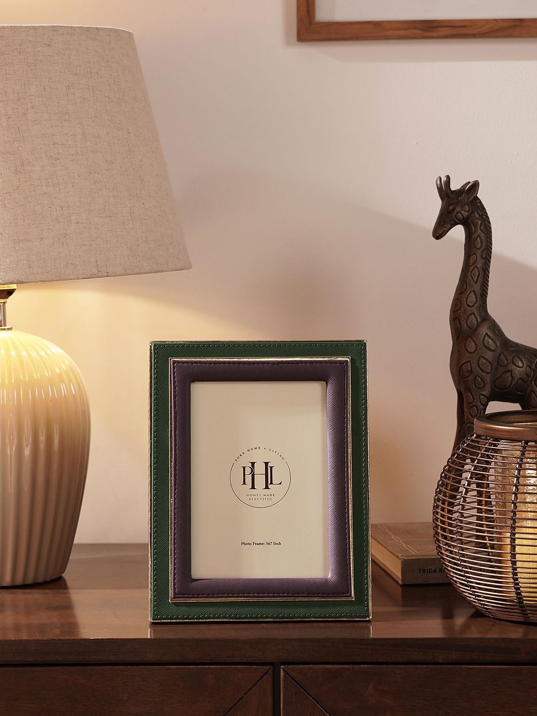 

Pure Home and Living Purple & Green MDF Table Photo Frames