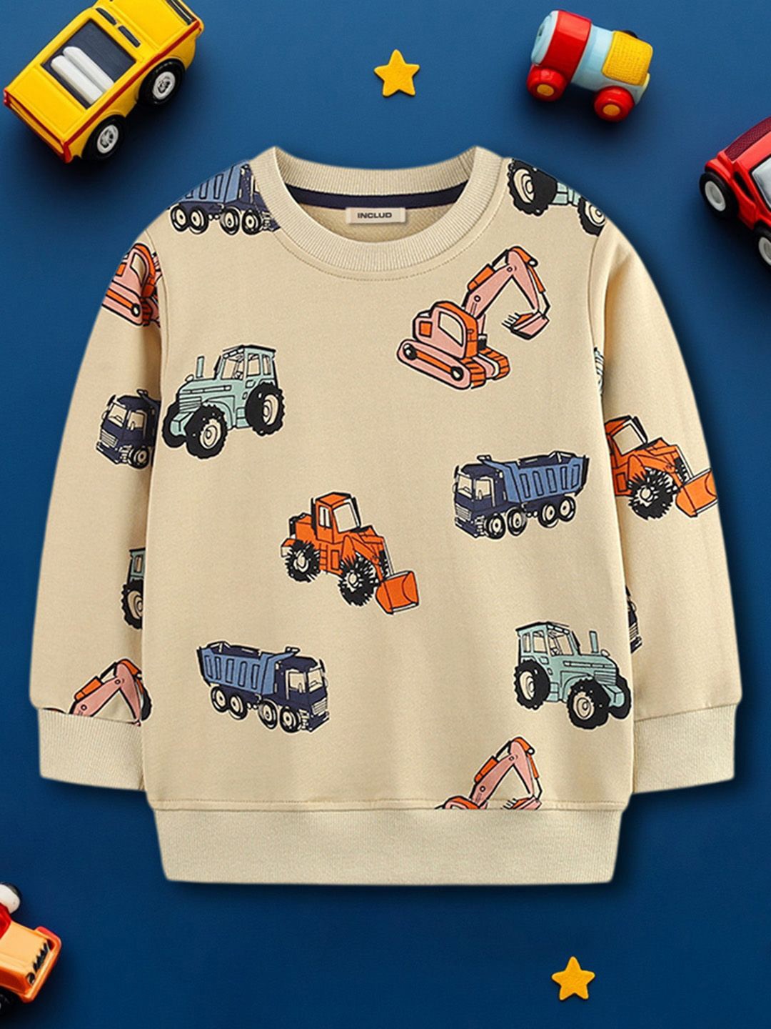 

INCLUD Boys Printed Sweatshirt, Beige