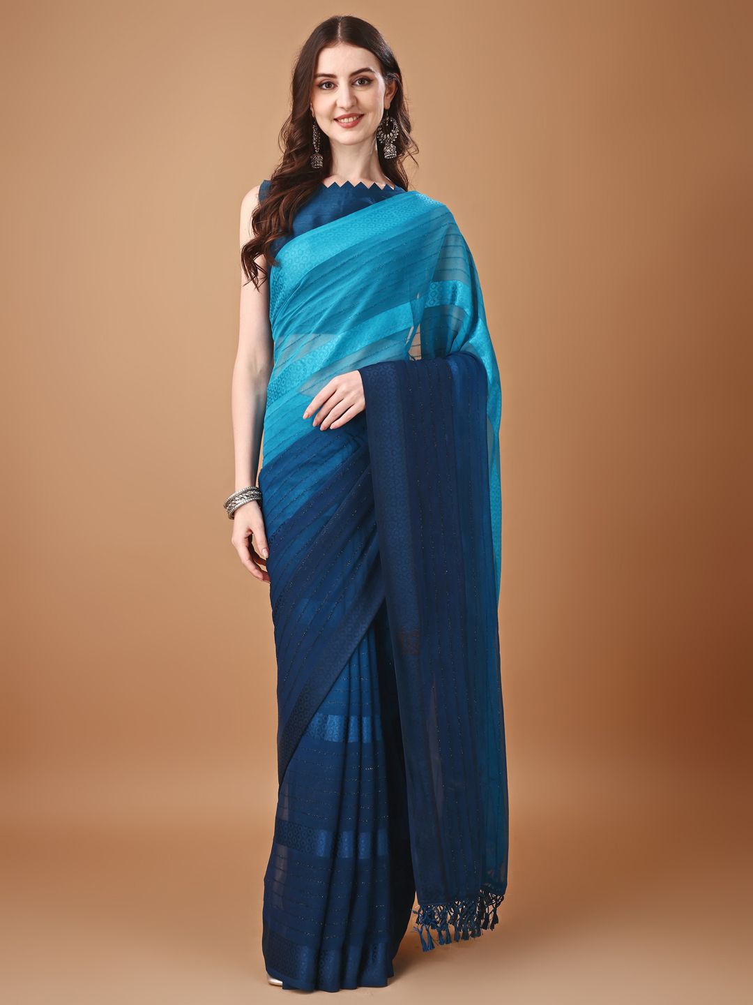 

KALINI Embellished Designer Saree, Blue