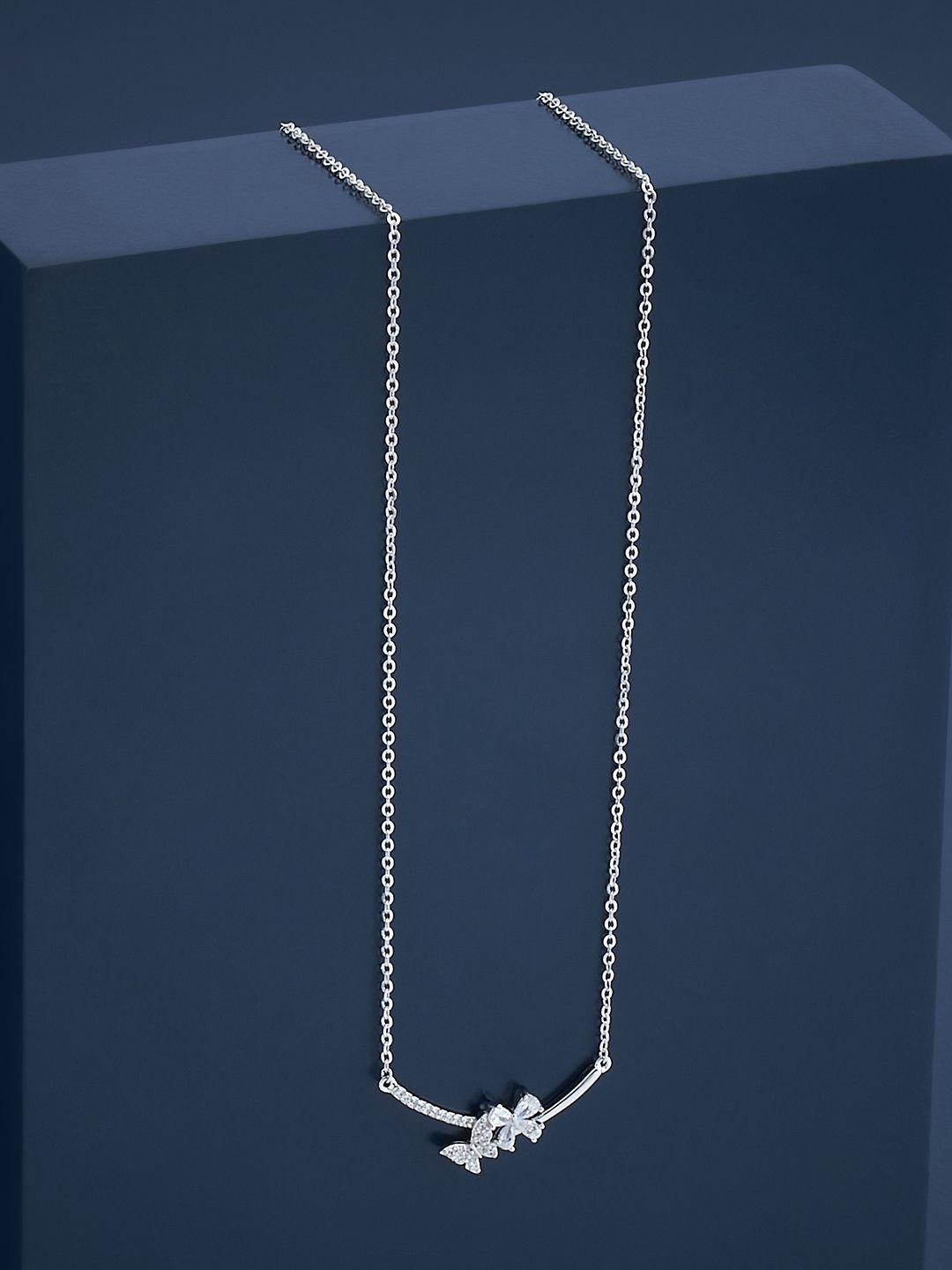 

Kushal's Fashion Jewellery 92.5 Pure Silver-Plated Cubic Zirconia Studded Chain