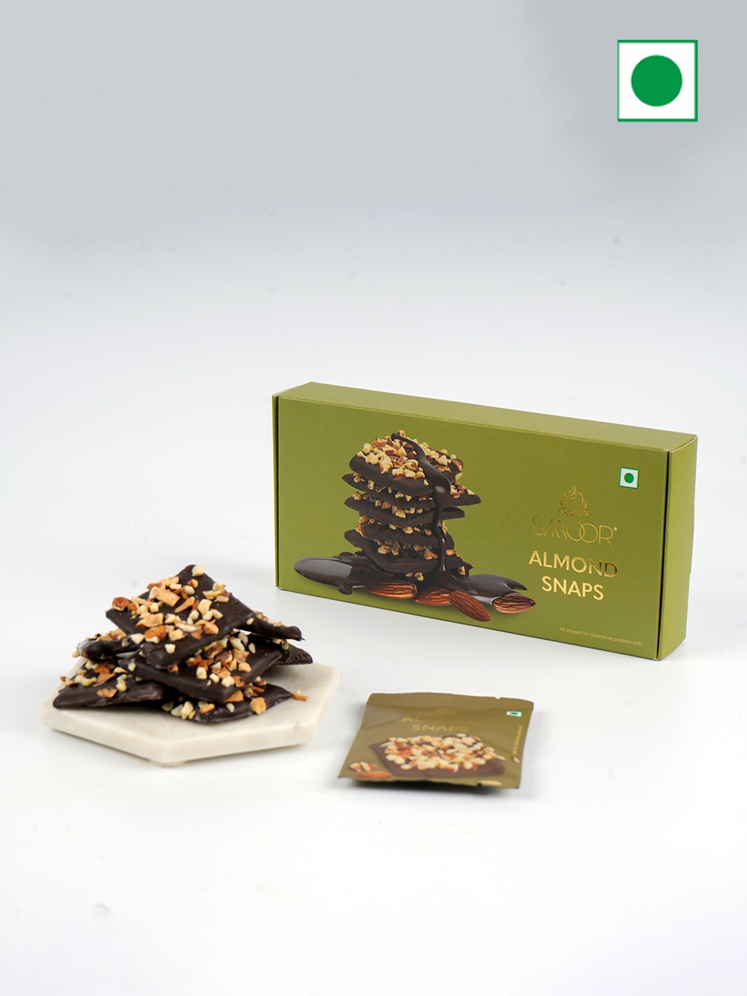 

SMOOR 9Pcs Almond Snaps Chocolates- 90G, Green