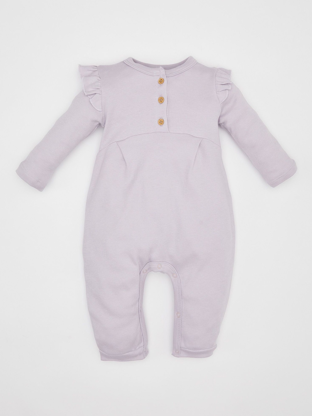 

DeFacto Infants Girls Solid Pure Cotton Romper, Purple