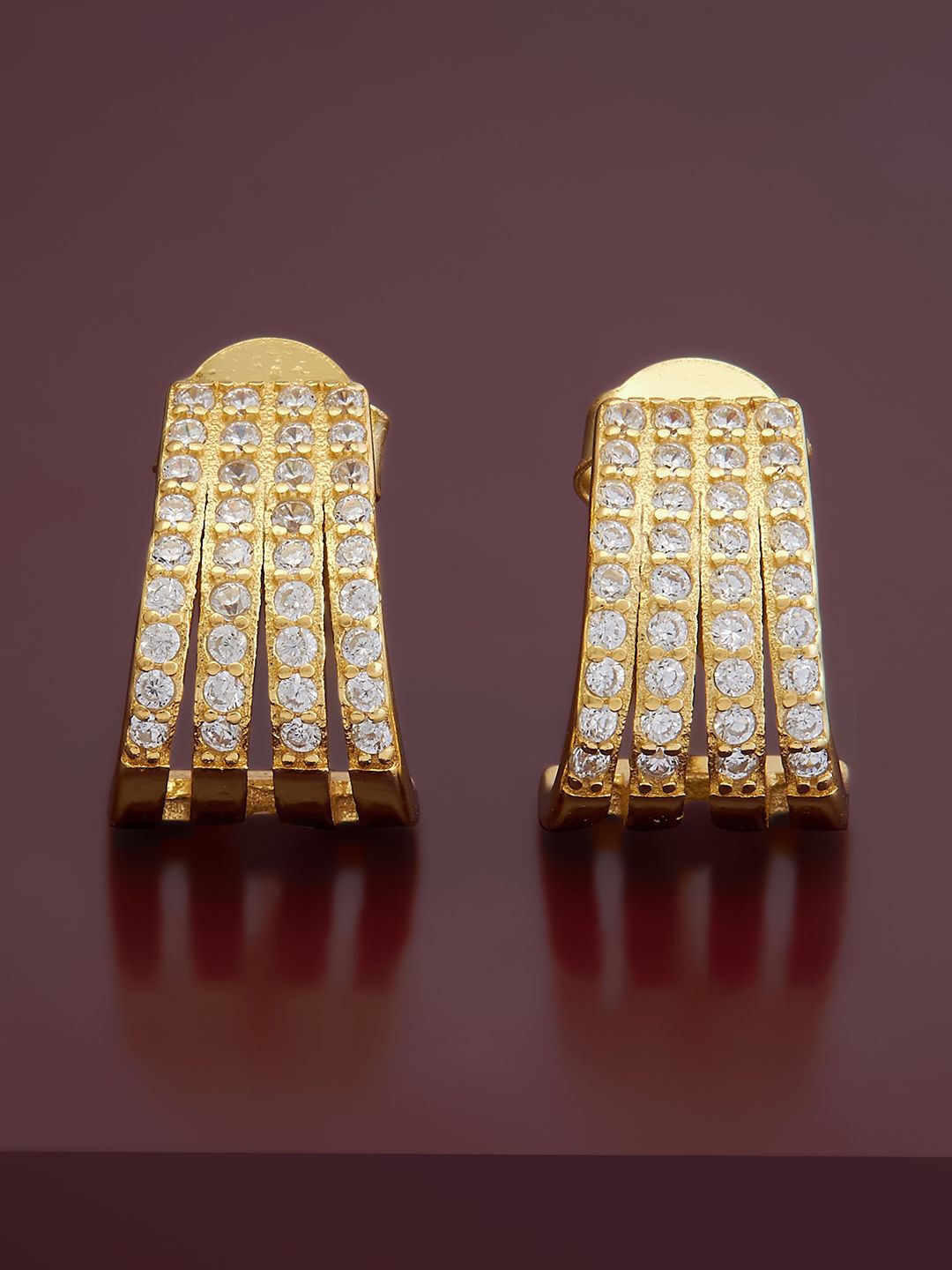 

Kushal's Fashion Jewellery 92.5 Pure Silver Classic Half Hoop Earrings, White