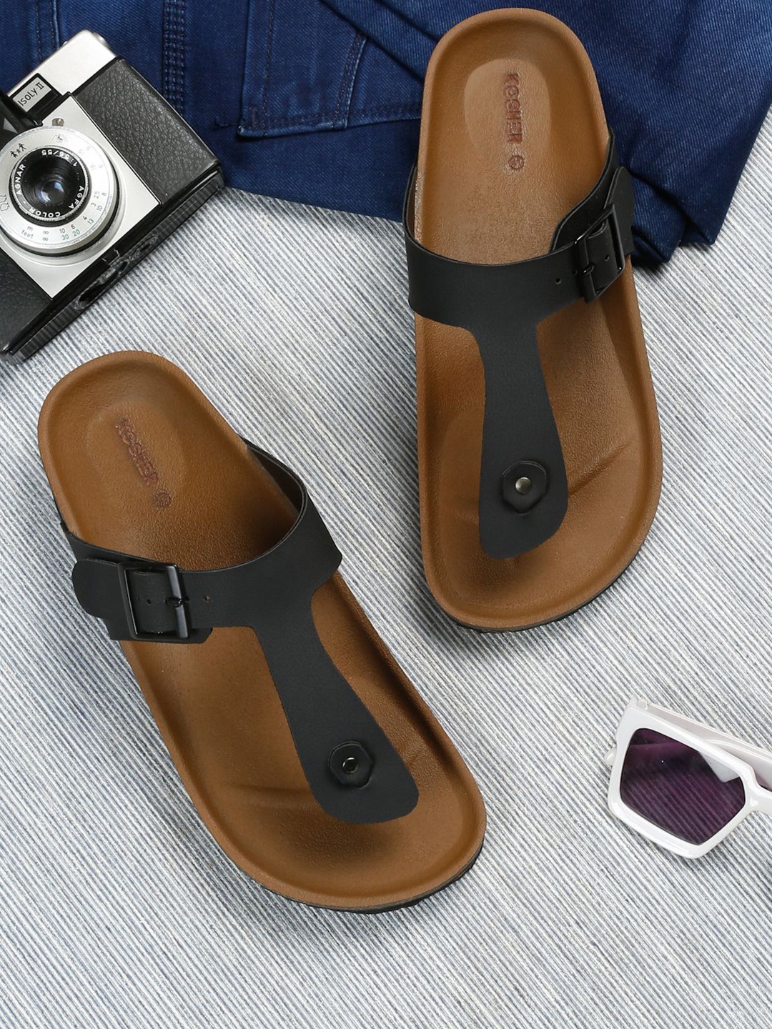 

Kosher Men Comfort Sandals, Black