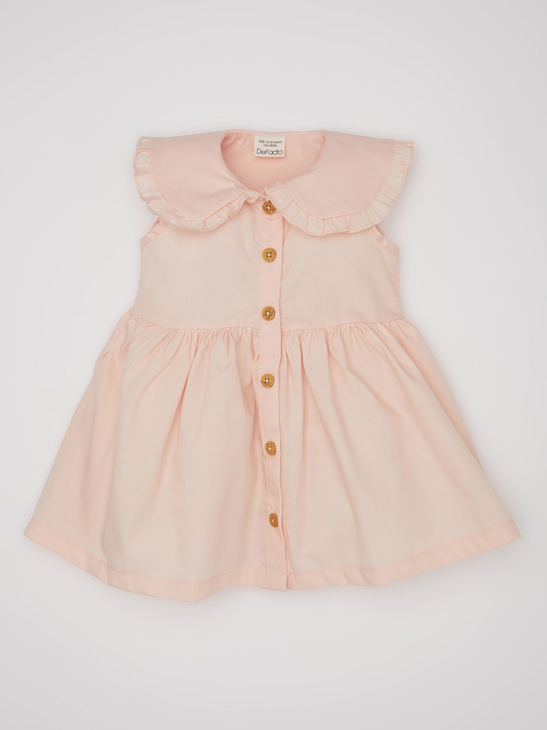 

DeFacto Girls Peter Pan Collar Flutter Sleeve A-Line Dress, Na