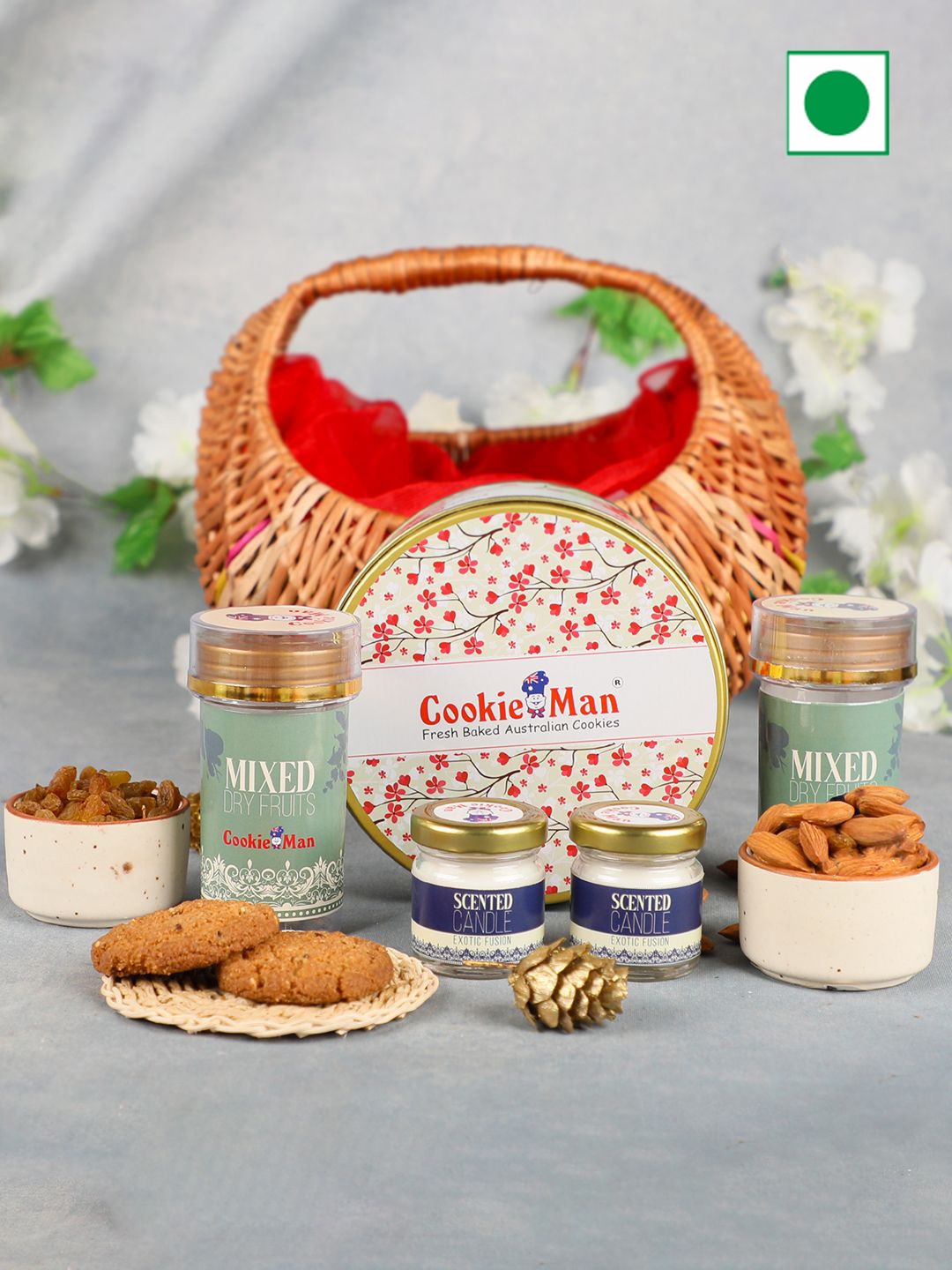 

Cookieman 3 Pcs Sugar Free Indulgence Gift Basket, Brown