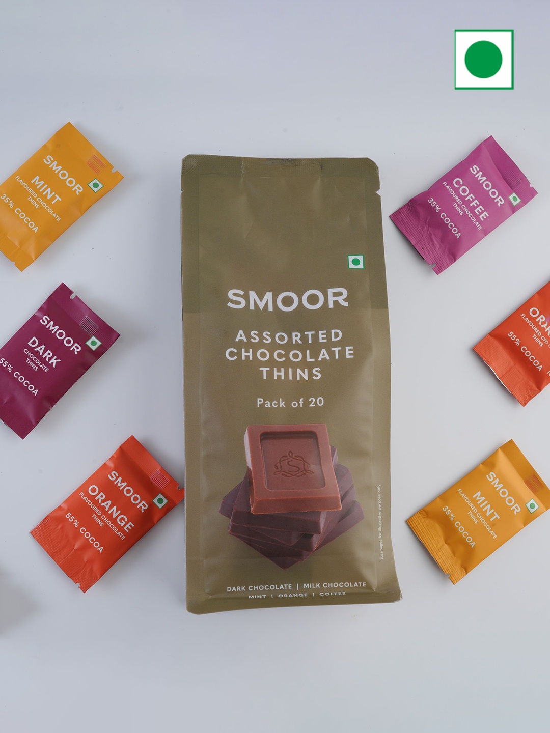 

SMOOR Assorted Chocolates- 20 Thins- 90 G, Olive