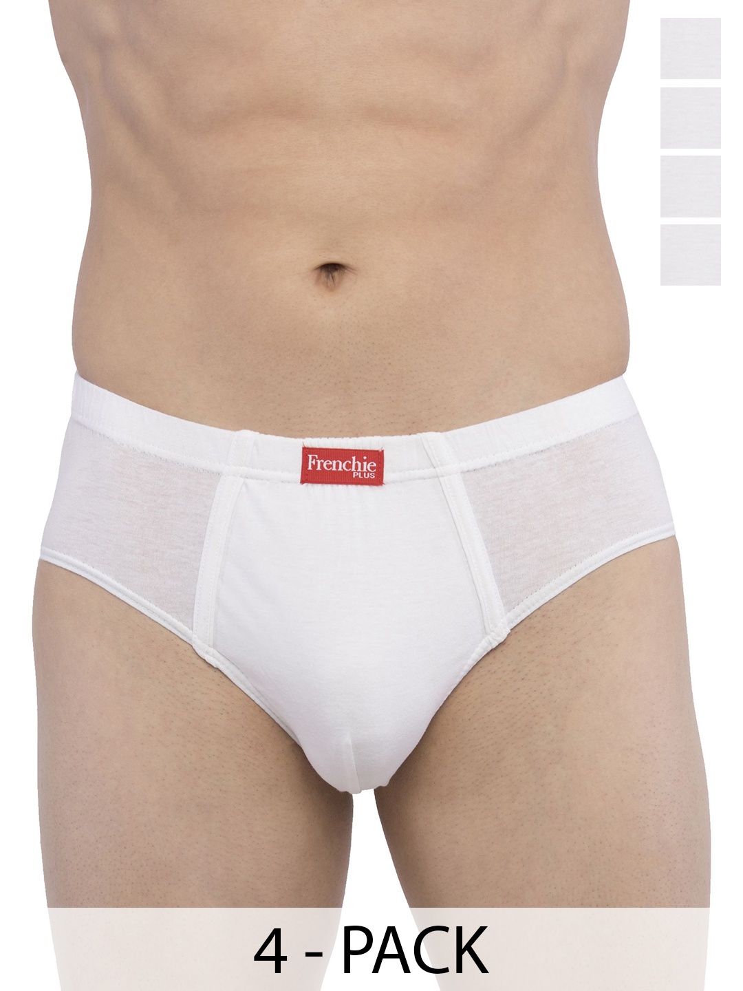 

FRENCHIE Pack Of 4 Cotton Basic BriefsFR-MI-BF-PLUSW-10P-80-PO4, White