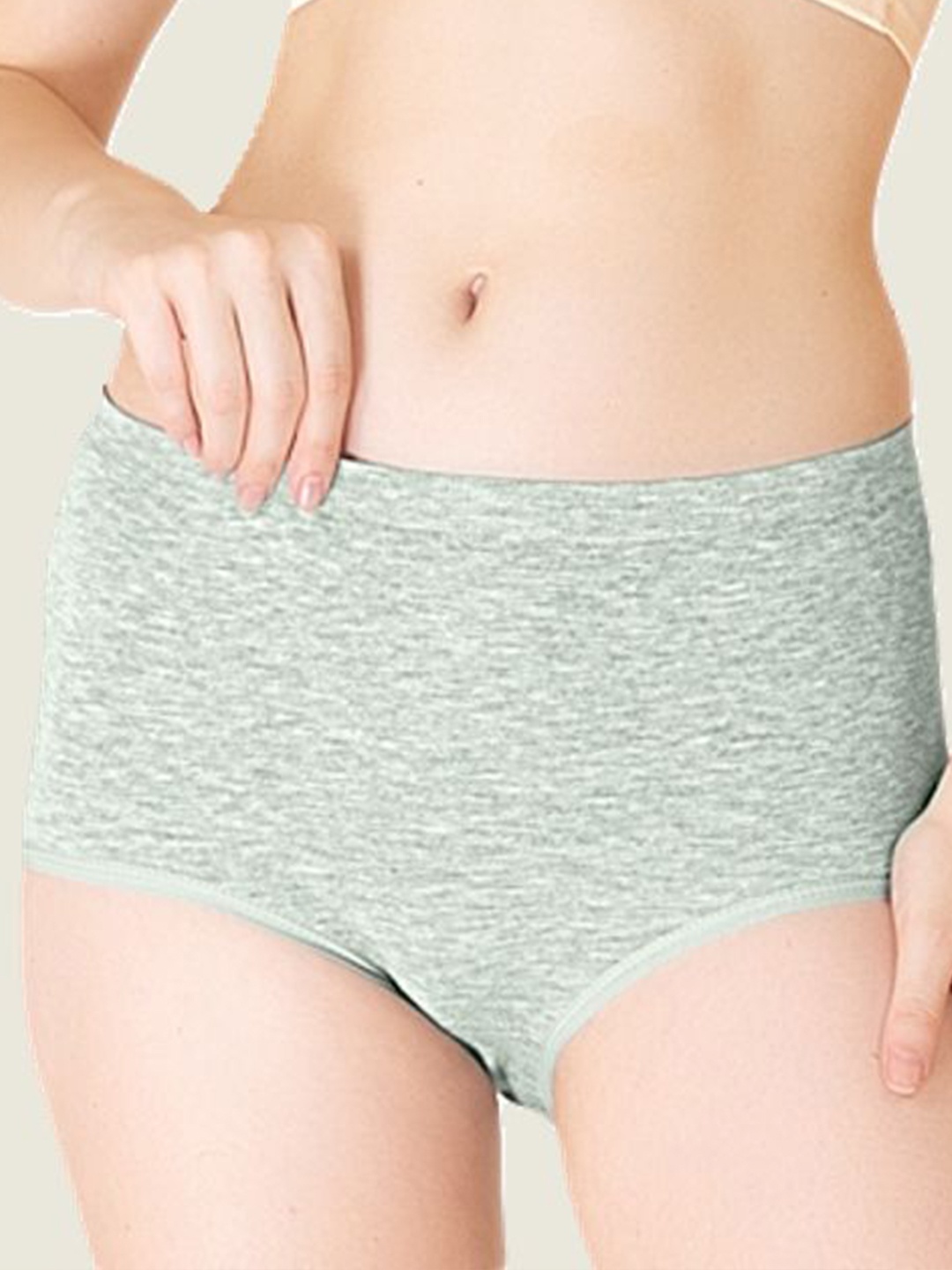 

Luella Cotton Seamless Mid-Rise Hipster Briefs 61, Green